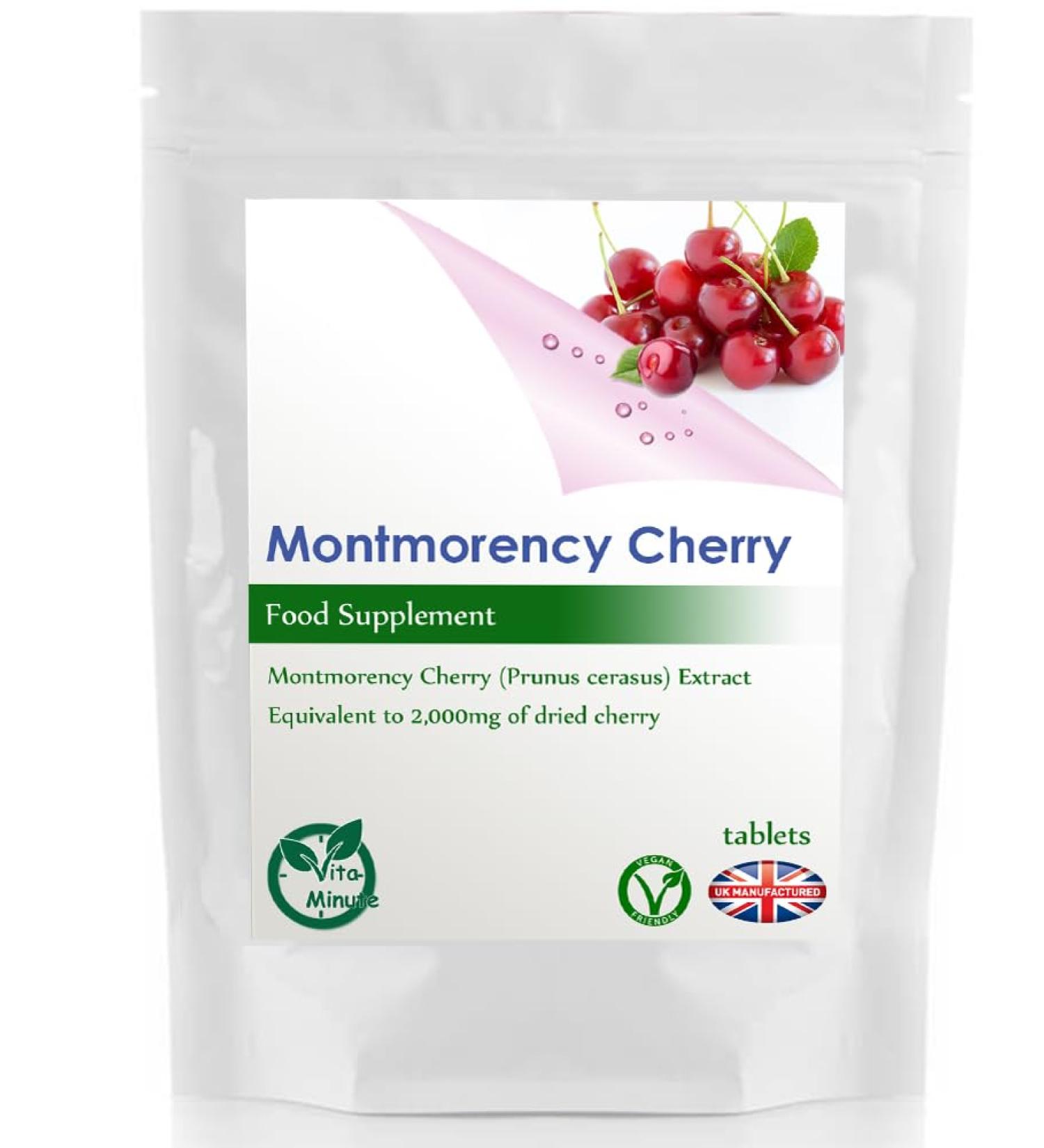 Montmorency Cherry 2000mg Tablets (Vegan) High Active Strength Muscle Gout (Pack of 120)