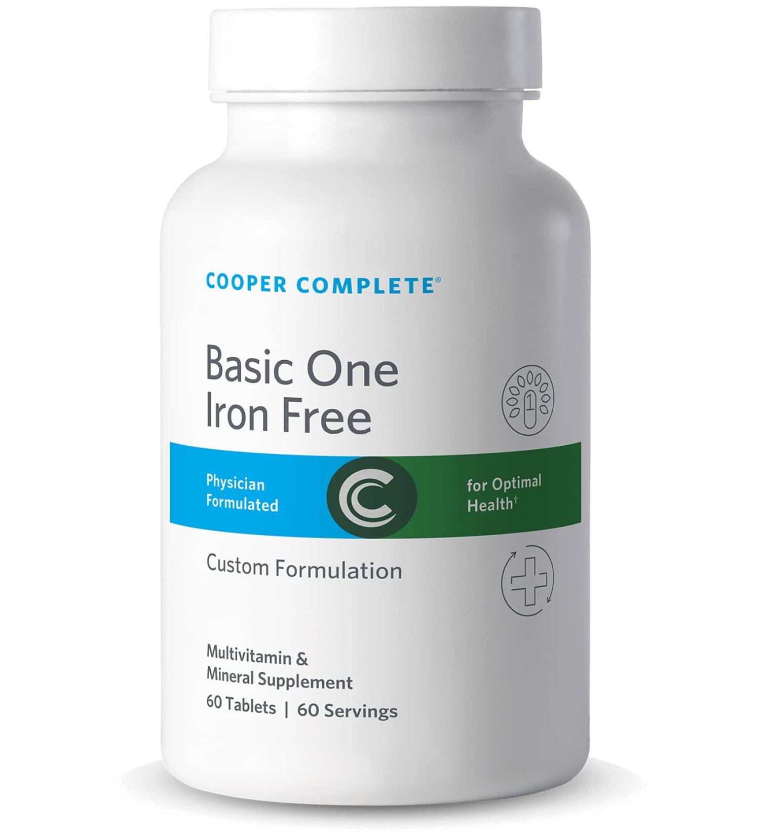 Cooper Complete - Basic One Multivitamin Iron Free - Daily Multivitamin and Mineral Supplement - 60 Tablets per Bottle. Pack of 3 60 Count (Pack of 3) - Buy Online on GoSupps.com