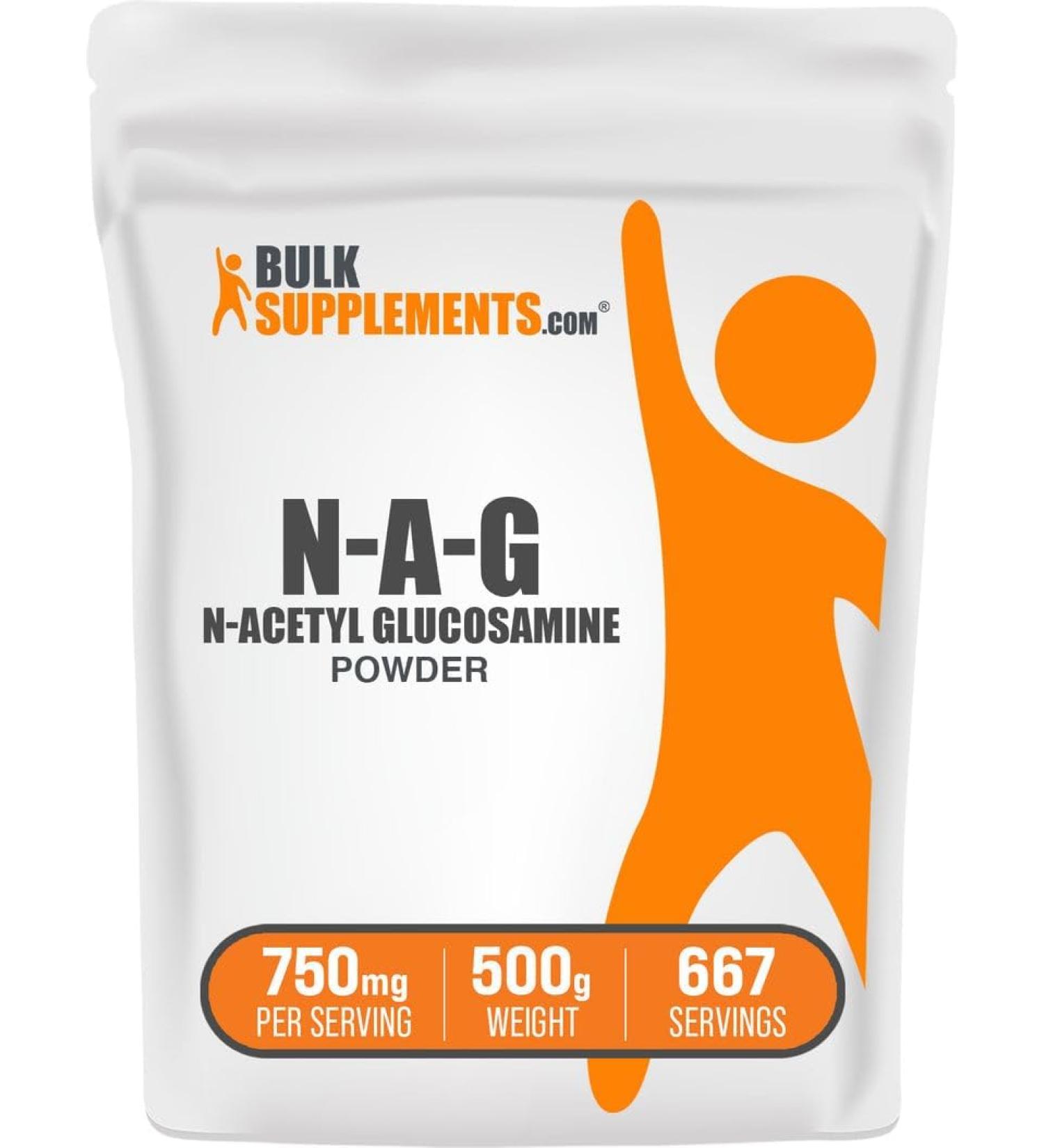 BulkSupplements N-Acetyl D-Glucosamine (NAG) Powder - Joint Support and Cartilage Supplement - 500g - Buy Online on GoSupps.com
