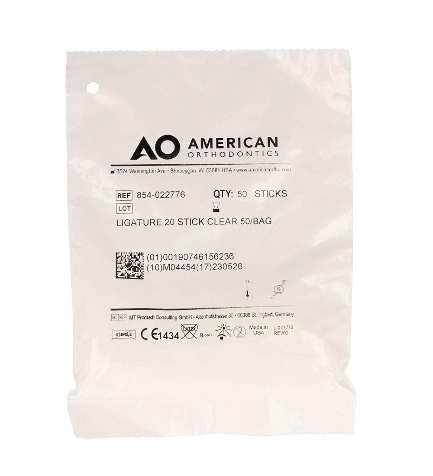 American Orthodontics Clear Ligature Sticks - 50 Sticks/Pkg, Medical Grade, Hypo-Allergenic, Non-Latex, Made in USA - Buy Online on GoSupps.com
