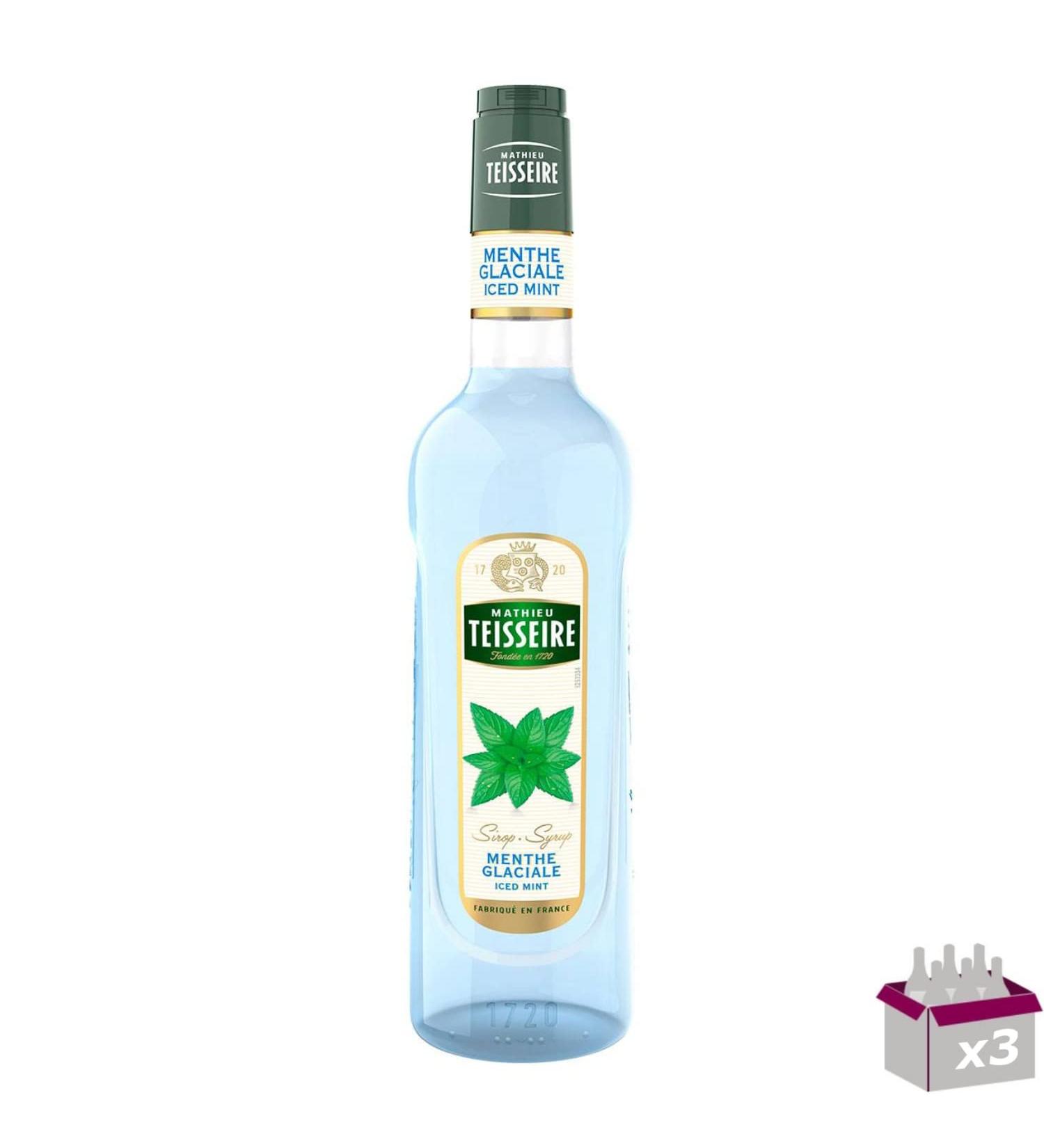 TEISSEIRE Set of 3 Ice-Mint Syrup 70cl