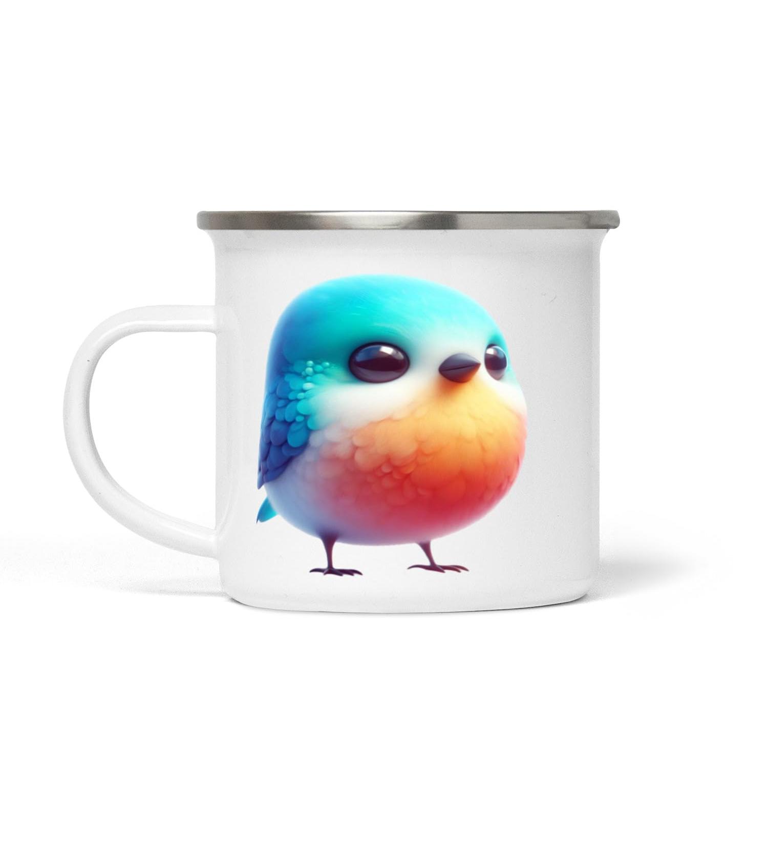 Kids Adventure Mug White Enamel Oisillon - 354 ml Perfect for Hot and Cold Drinks Robust and Fun