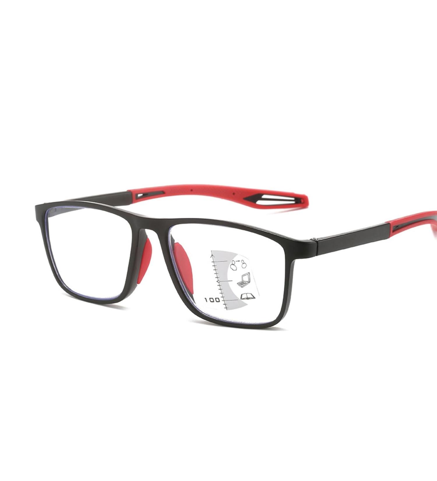LILLIE Multifocus Reading Glasses for Men & Women - Blue Light Blocking TR Sports Eyeglasses 3.5x Red - Buy Online on GoSupps.com