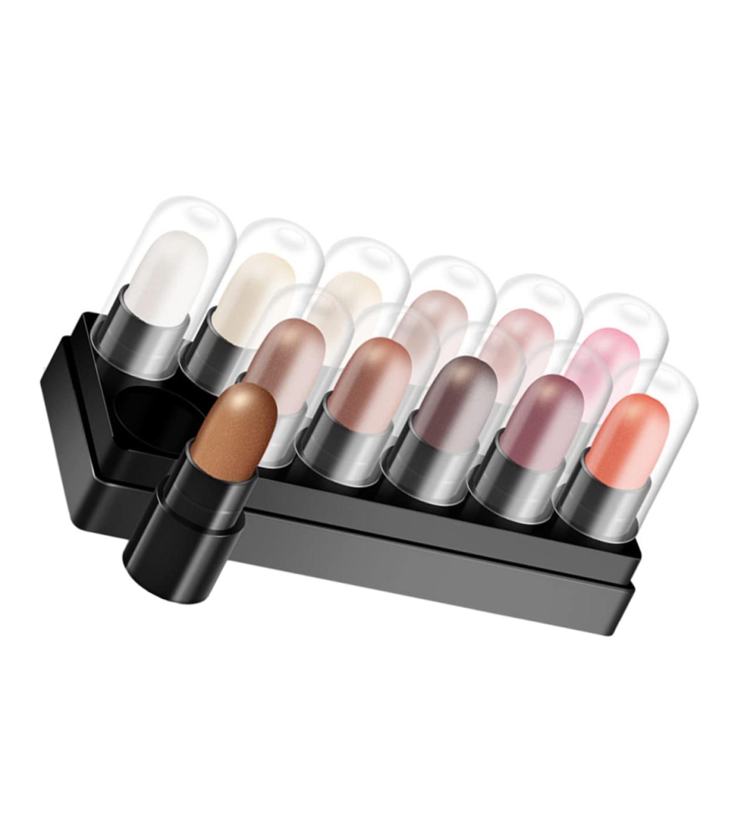 DOITOOL 12pcs 12 Shadow Box Eyeshadow Stick Metallic Crayons Eyeshadow Pencil Brightening Stick - Buy Online on GoSupps.com