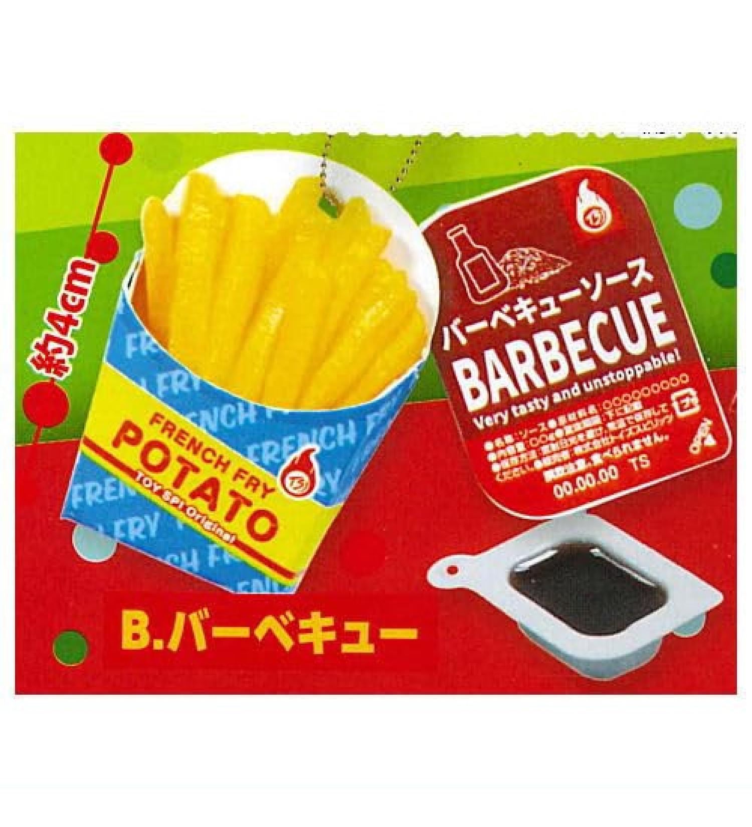 French Fries Mascot with Sauce 2. Barbecue Single Item Capsule Toy