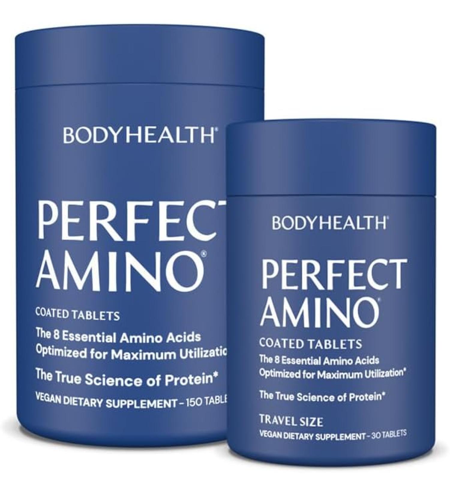 BodyHealth PerfectAmino: Vegan Essential Amino Acids & BCAAs for Muscle Recovery (36 Servings) - Buy Online on GoSupps.com