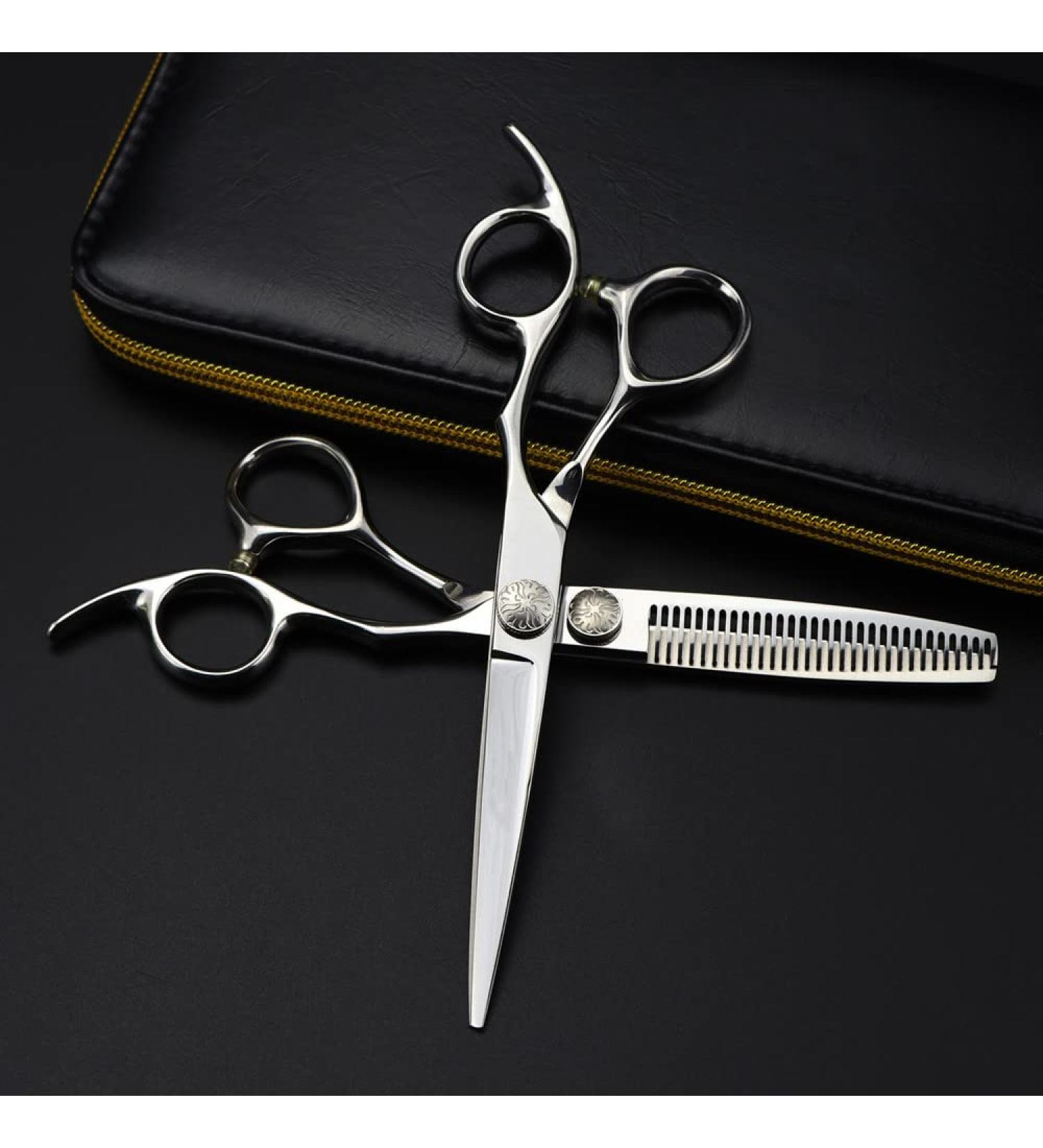 Hair Cutting Scissors 6 Inch Professional JP 440c Steel Flower Screw Hair Cutting Scissors Haircut Thinning Barber Cut Shears Hairdresser Scissors Set - Buy Online on GoSupps.com