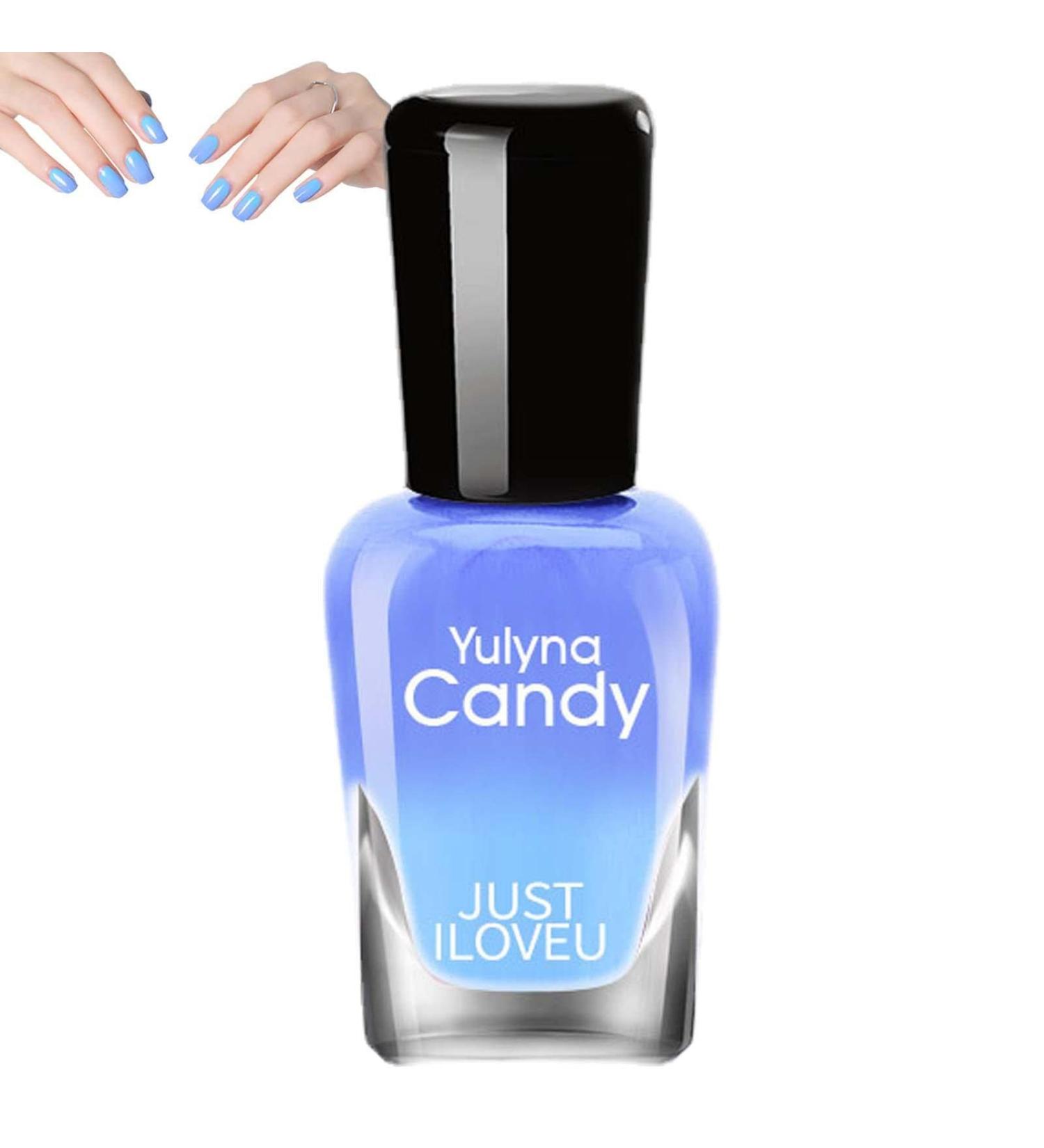 Color Changing Gel Temperature Colour Changing Gel Nail with Glossy - Temperature Changing Gel Nail Polish Soak Off Best for Blue Purple Sky - Buy Online on GoSupps.com