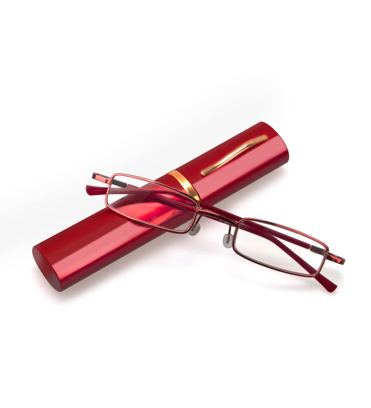 Kokobin Flexible Metal Reading Glasses - Unisex with Case & Pen Holders | Red +2 Diopters Visual Aid - Buy Online on GoSupps.com