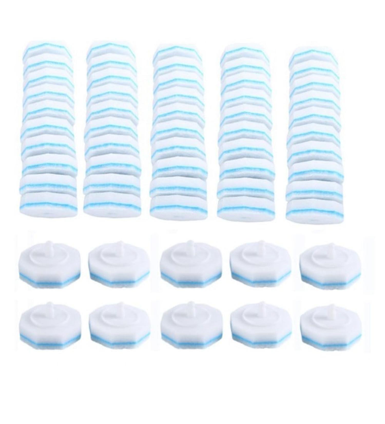 Povxlum Pack of 60 Improved Toilet Brush Sticks Disposable Toilet Cleaning Rods Refills Bowl Scrubber Heads - Buy Online on GoSupps.com