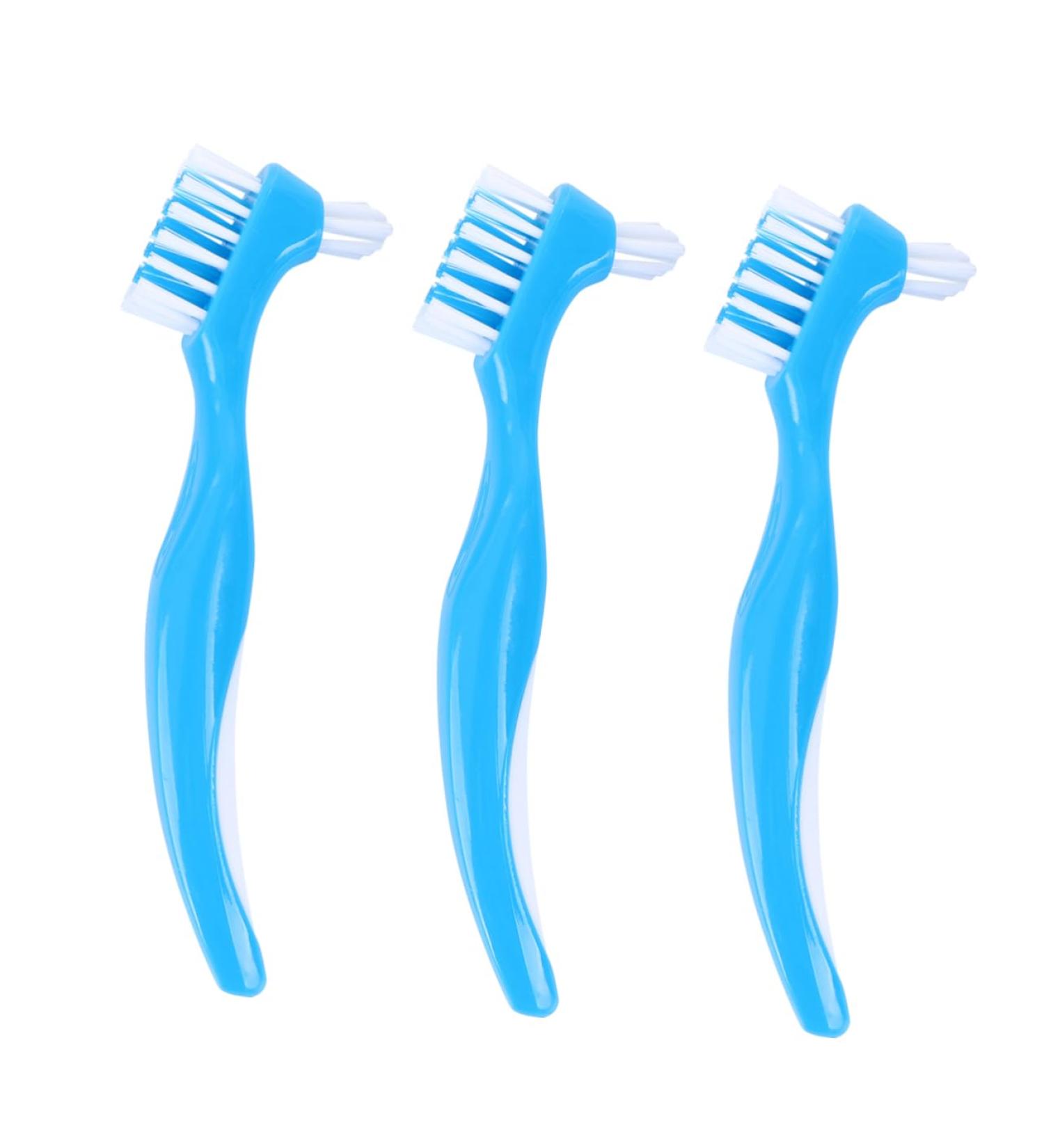 Beavorty Double Sided Toothbrush - 3 Pack Denture Cleaning Brush | Artificial Tooth Cleaner for Effective Oral Care - Buy Online on GoSupps.com