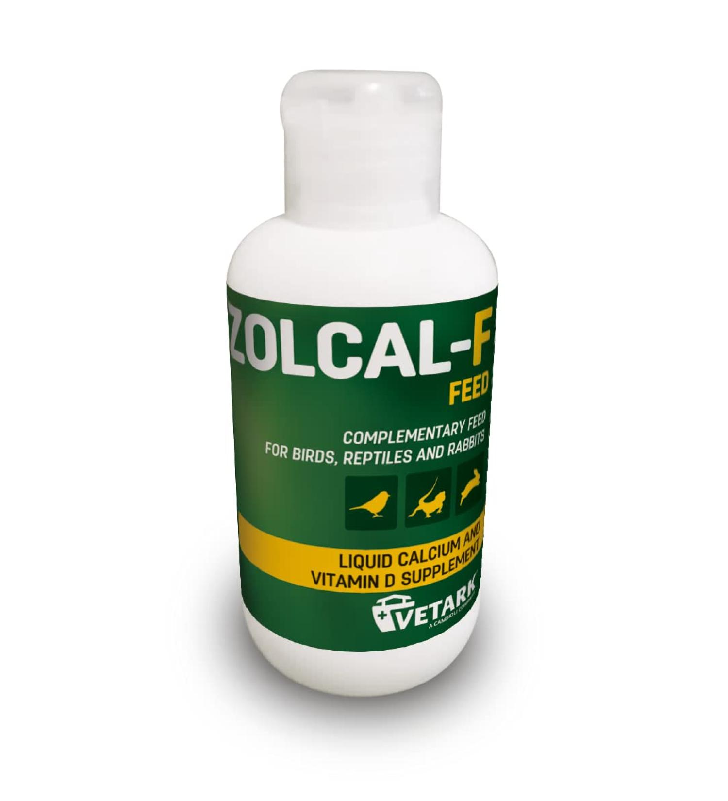 Zolcal-F Feed |Liquid Calcium & Vitamin D3 Supplement for Birds Reptiles & Rabbits | Water-Soluble | 120ml Other 120 ml (Pack of 1) - Buy Online on GoSupps.com