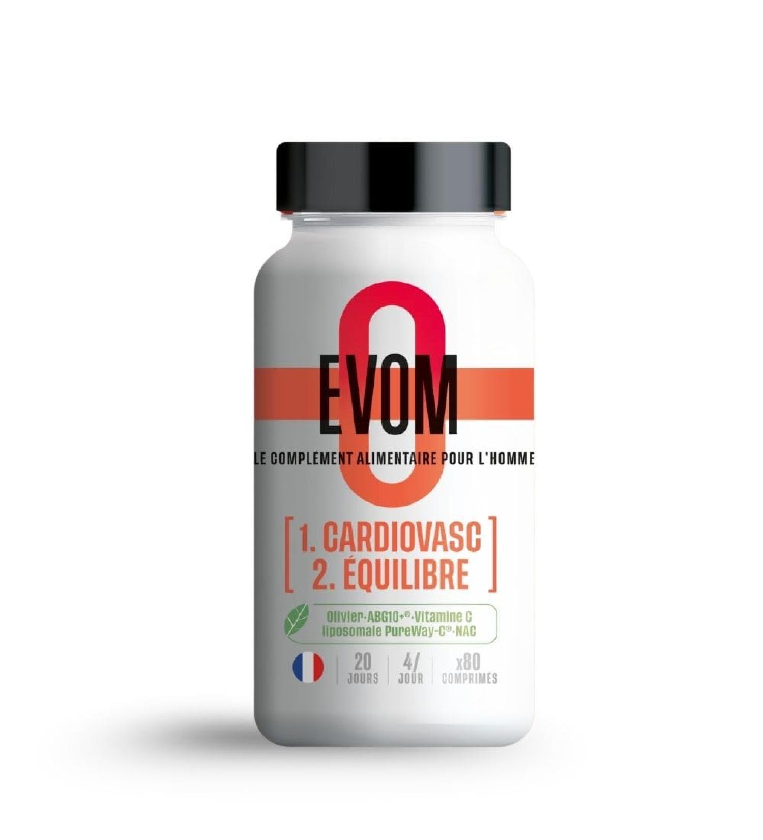 EVOM CardioVasc quilibre - Compl ment alimentaire coeur cholest rol et tension - Ail Noir ABG10+ Olivier BENOLEA Vitamine C liposomale Cannelle Cassis NAC - 80 comprim s - Compl ment Hommes - Buy Online on GoSupps.com