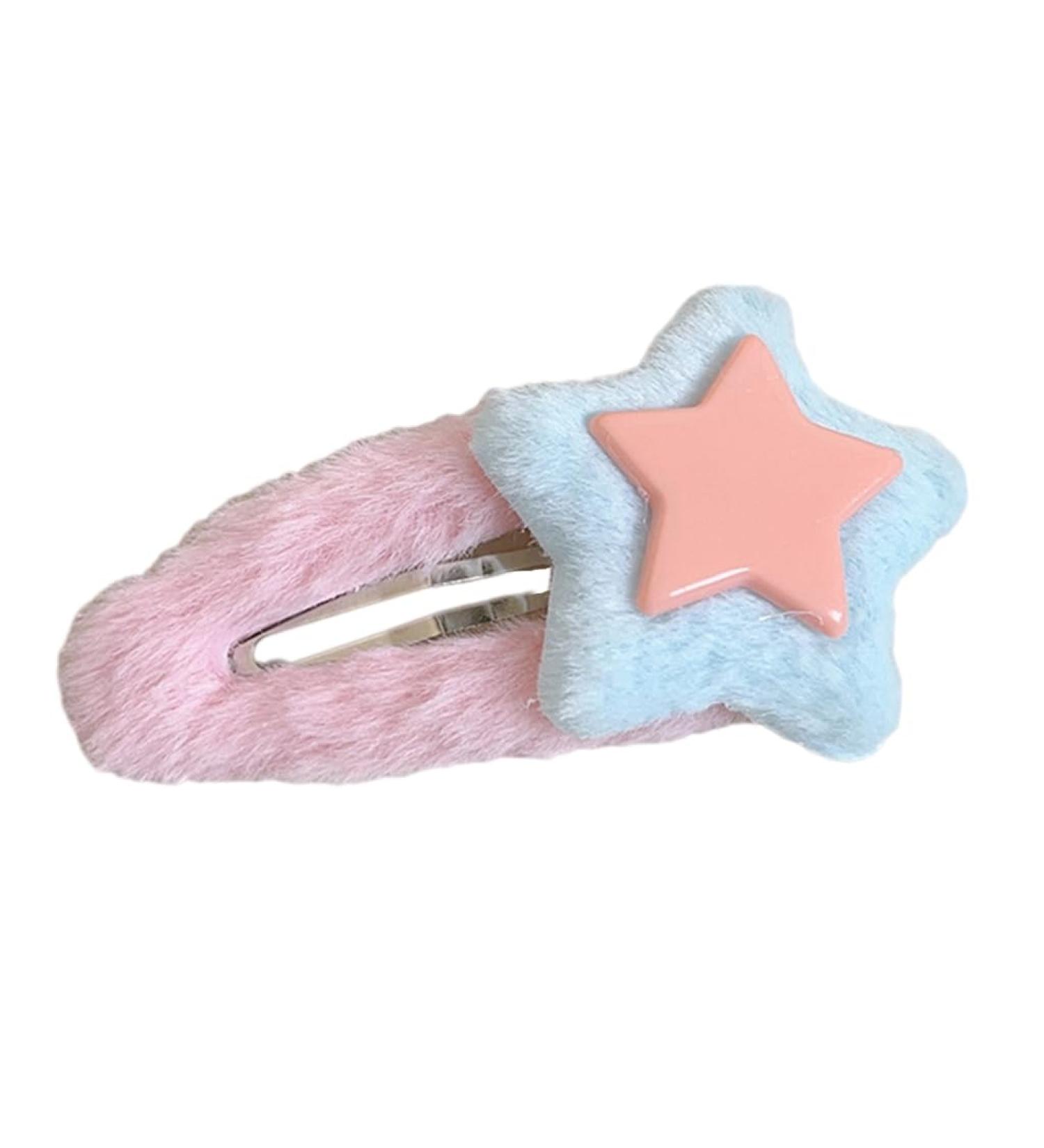 hgnxa Plush Star Shape Hairpins Hot Girls Layered Star Hair Clip Carnival Photography Hair Clip for Woman Ponytail Hair Clip Pink - Buy Online on GoSupps.com