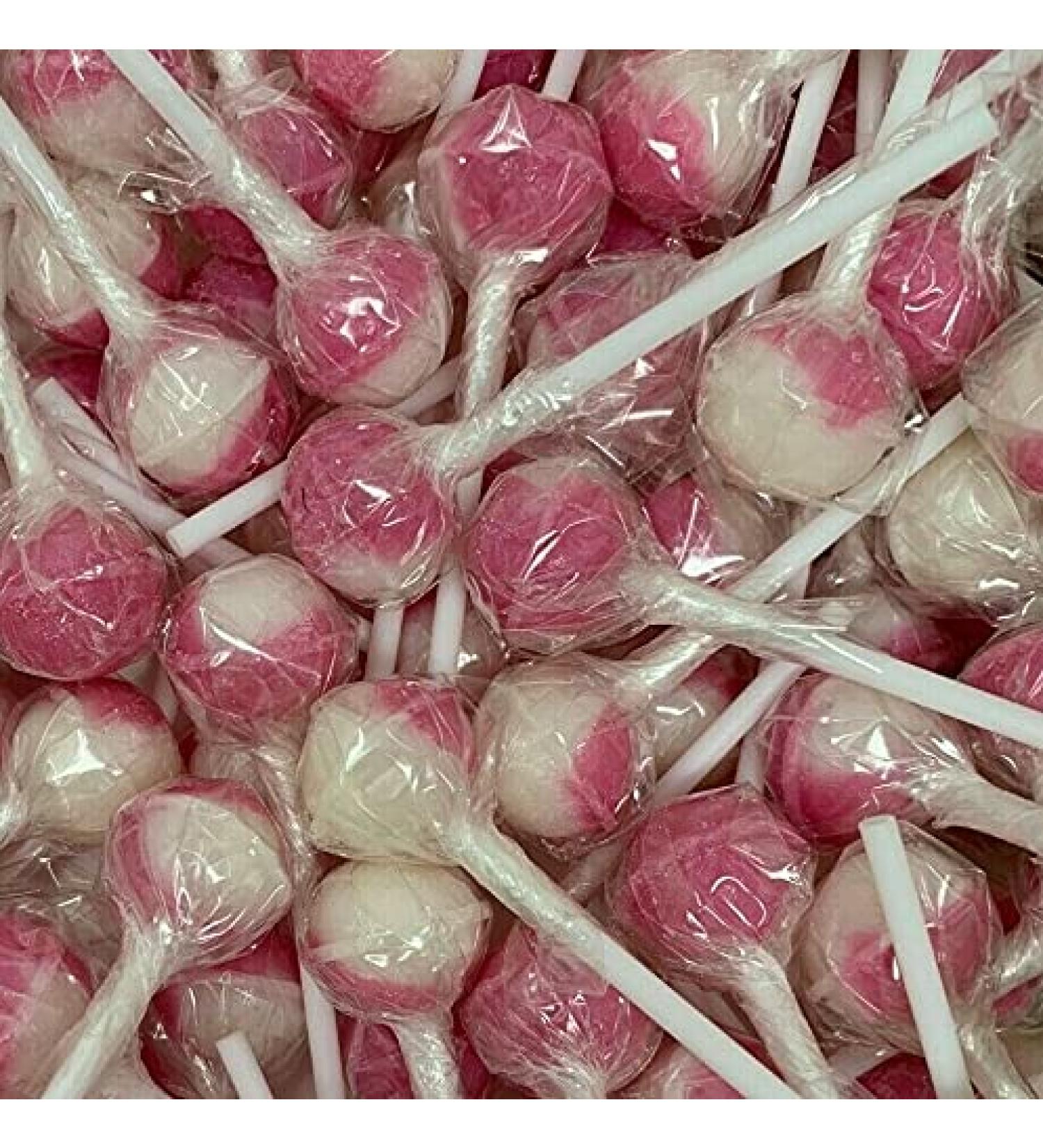 50 x Strawberry & Cream Lollipops Share Bag by The Gourmet Sweet Company