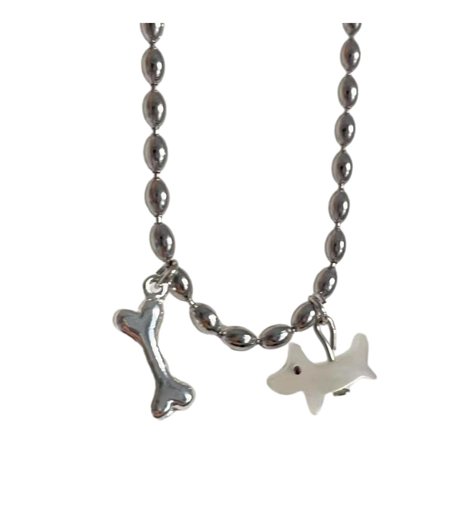 Trendy Stainless Steel Dog Bone Necklace | Stylish Jewelry for Fashion-Forward Individuals - Oralgos - Buy Online on GoSupps.com