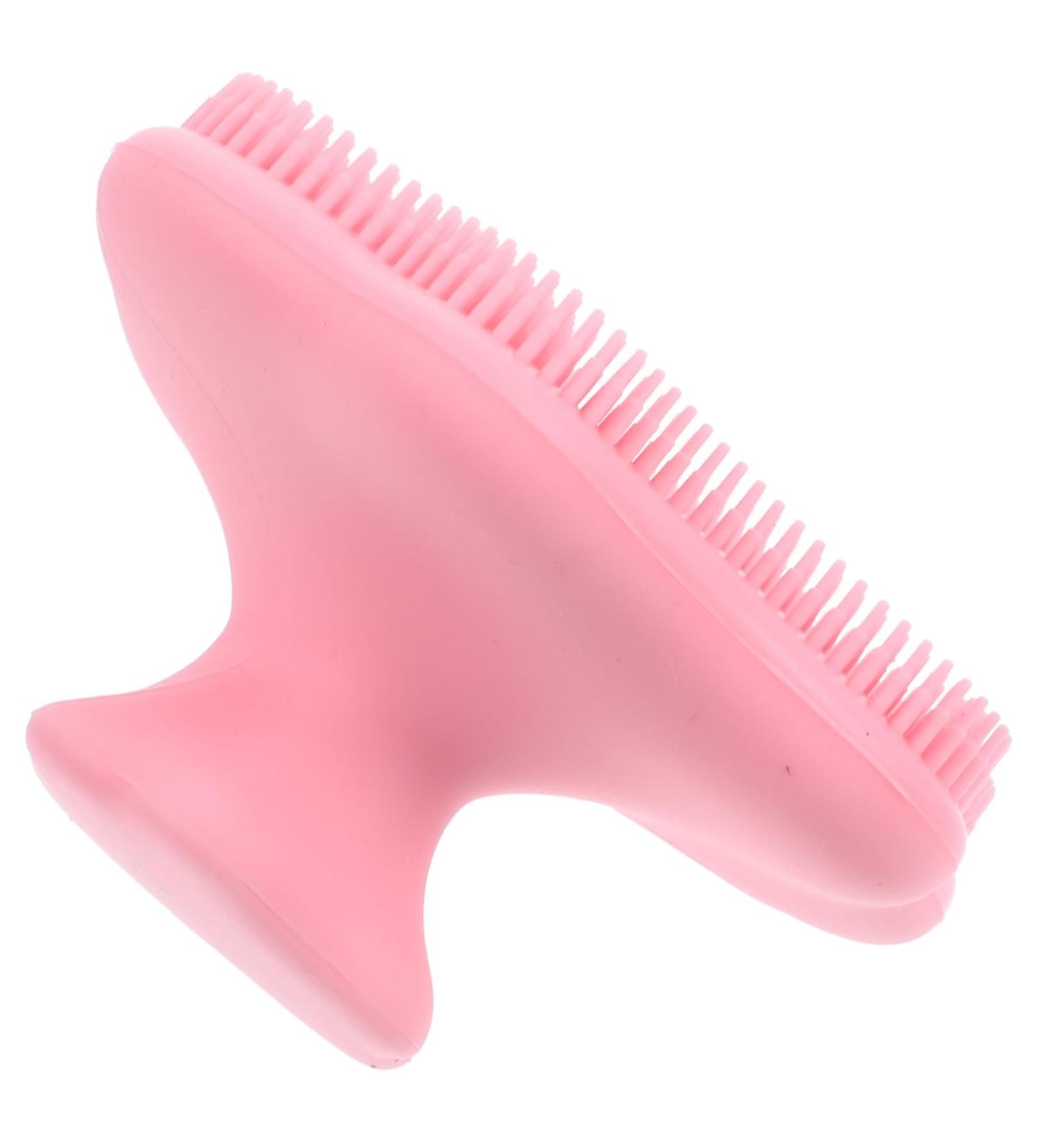 Angoily Silicone Cleansing Brush Handheld Face Scrubber Facial Cleaning Brush Facial Scrubber Exfoliator Manual Exfoliating Brush Blackheads Removing Scrubber Mat Frosted Pink Silica Gel - Buy Online on GoSupps.com