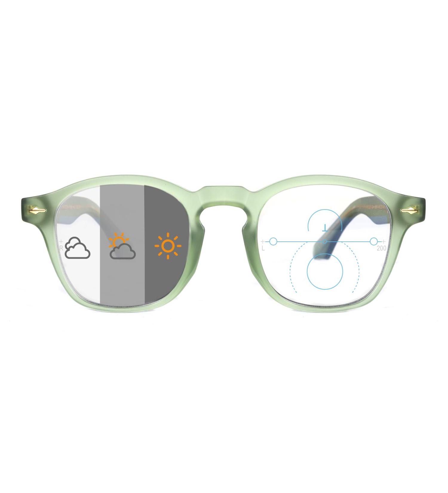 Buy OKH Progressive Photochromic Multifocus Reading Glasses - Transition Sunglasses & Blue Light Blocking for Men & Women (Green 2.5) - Worldwide Shipping - Buy Online on GoSupps.com