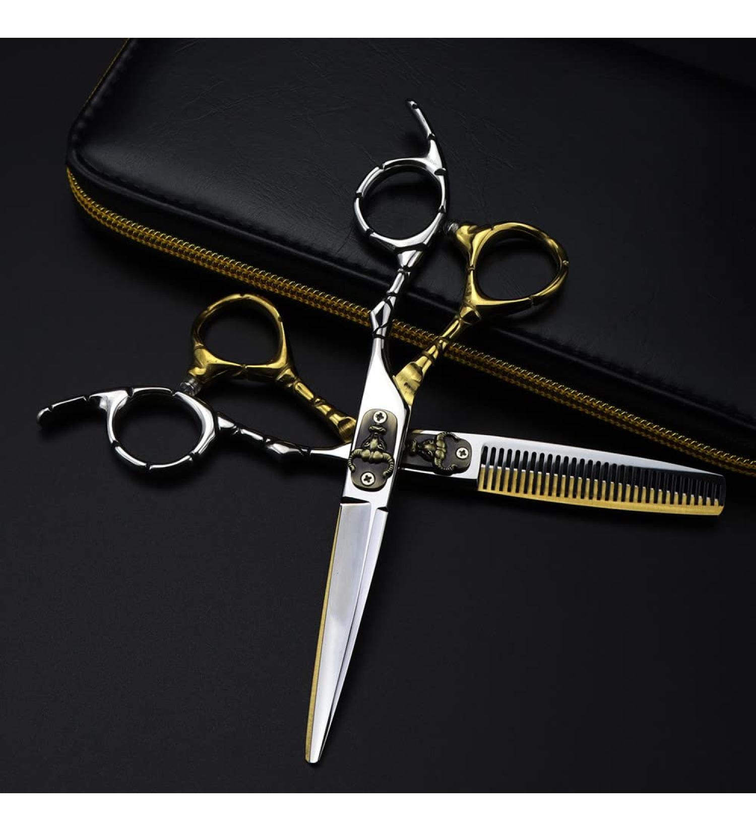 Hair Cutting Scissors 6 Inch Professional Japan 440c Steel Bull Head Hair Cutting Scissors Haircut Thinning Barber Cut Shears Hairdressing Scissors Set - Buy Online on GoSupps.com