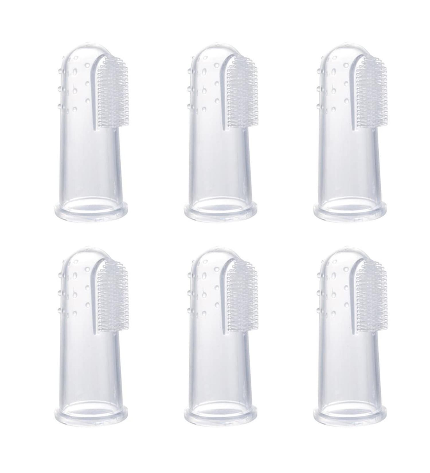 Menyiyds 6-Piece Baby Finger Toothbrush Set | BPA-Free Silicone Oral Care & Gum Massage for Infant Dental Health - Buy Online on GoSupps.com