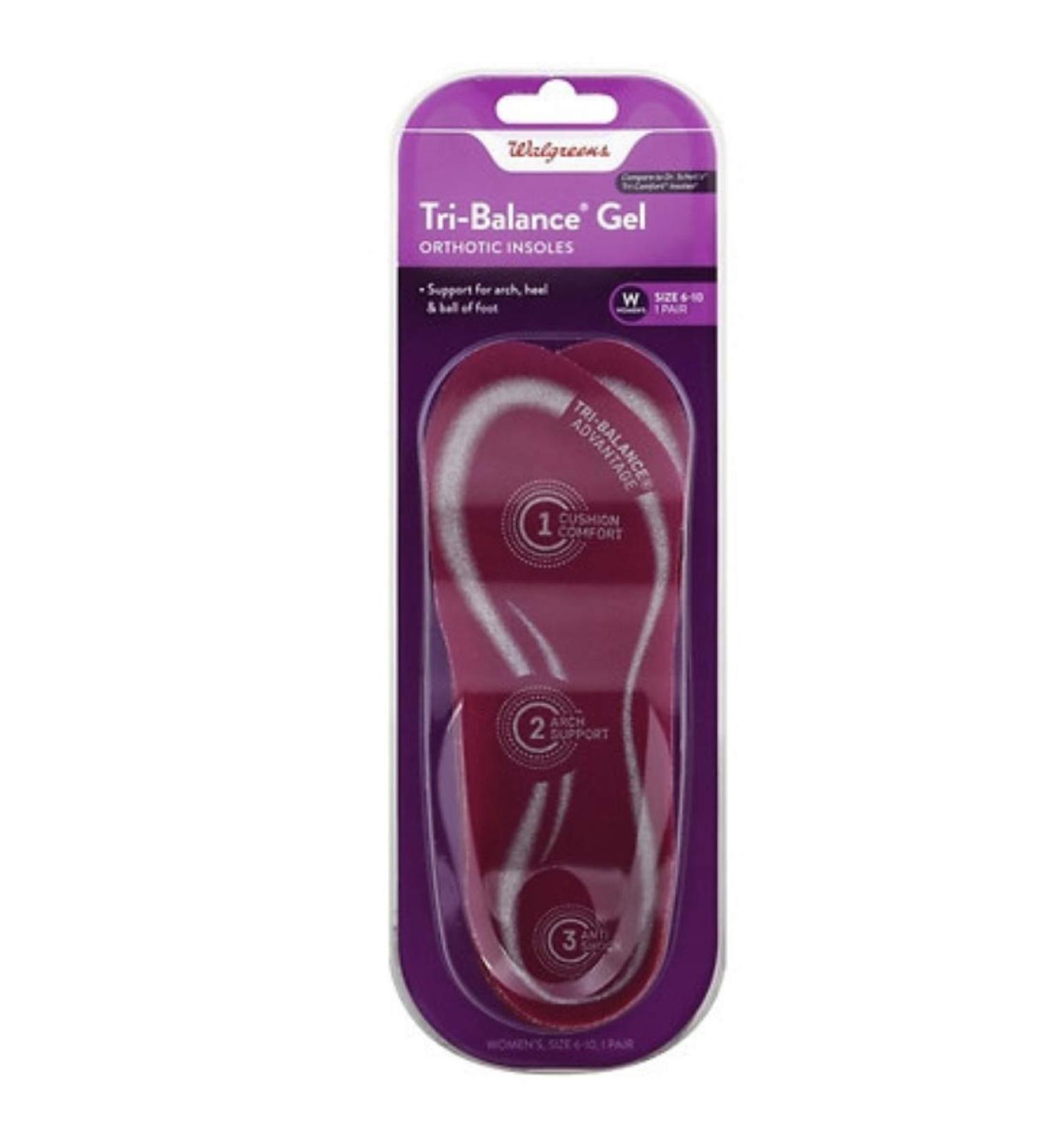 Walgreens Women's Tri-Balance Gel Orthotic Insoles  6-10 1 ea