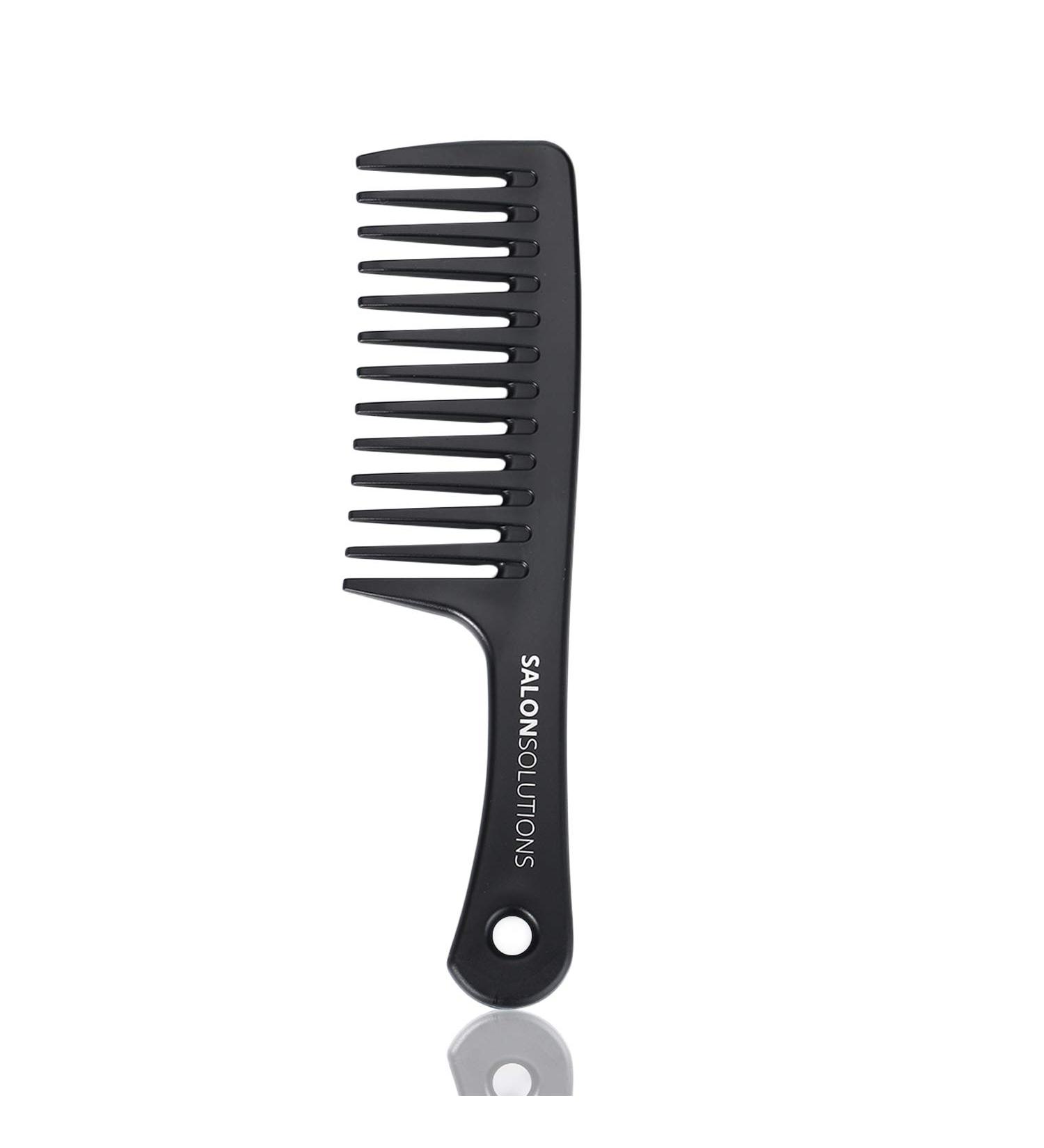 SALONSOLUTIONS Wide-Tooth Detangling Comb - Round Handle, Huge Size, Warm Black - 1PC - Buy Online on GoSupps.com