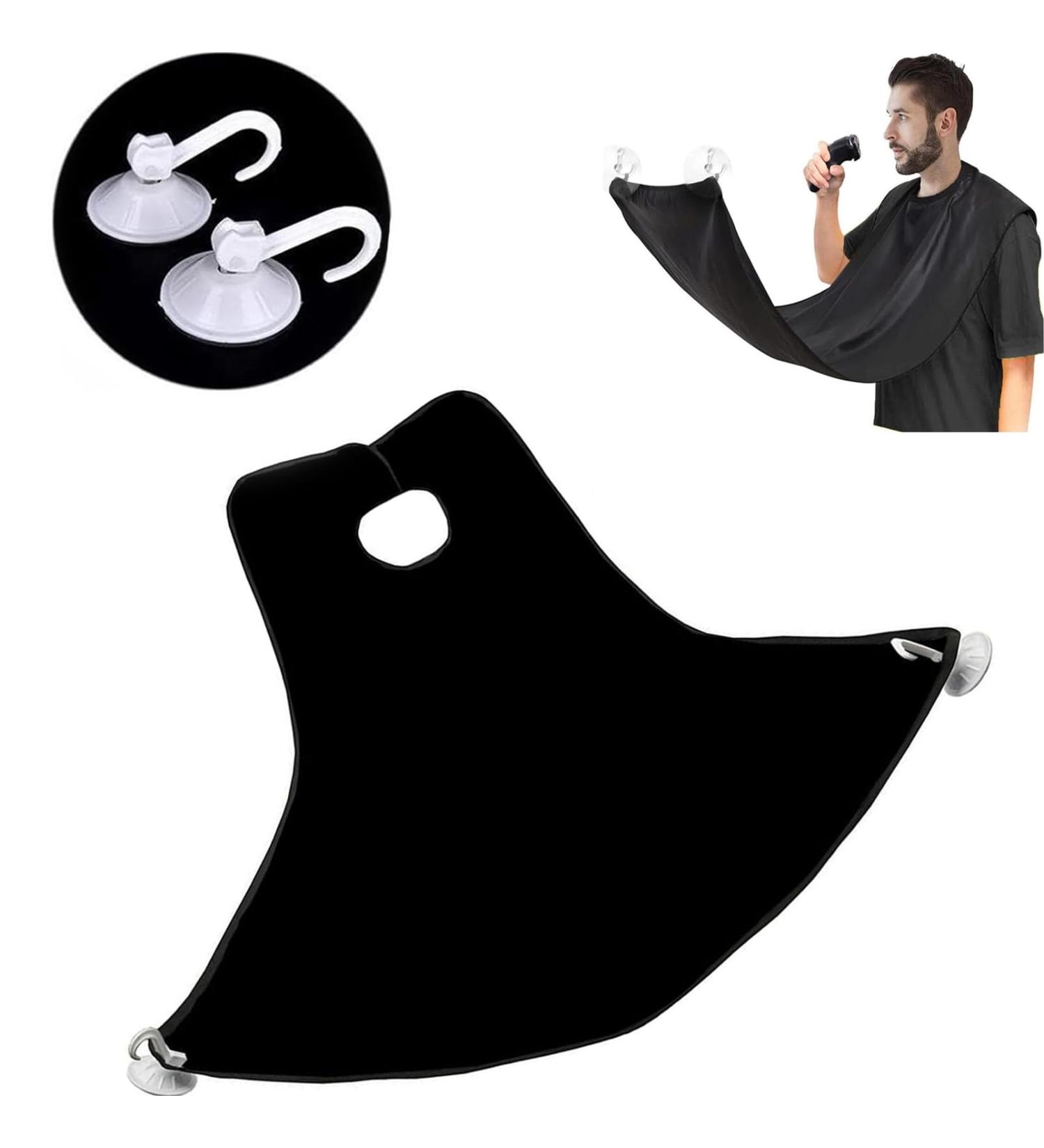 Black Beard Apron Beard Catcher Shaving Trimming & Beard Catcher Waterproof Non-Stick Combing Cloth with 2 Sucker Hooks Hair Clippings Catcher & Grooming Cape Apron Best Gift for Men Made for Men - Buy Online on GoSupps.com