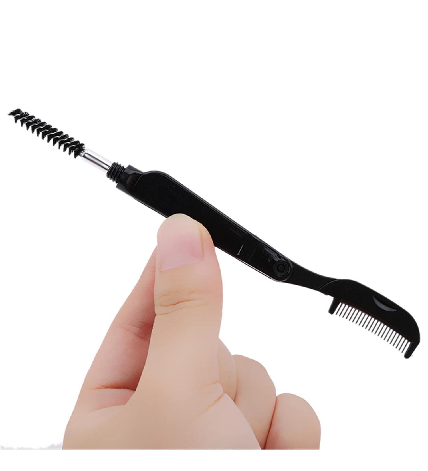 WEISUO Eyelash & Eyebrow Combs - Foldable Stainless Steel Brow Brushes & Mascara Tools for Flawless Grooming - Buy Online on GoSupps.com