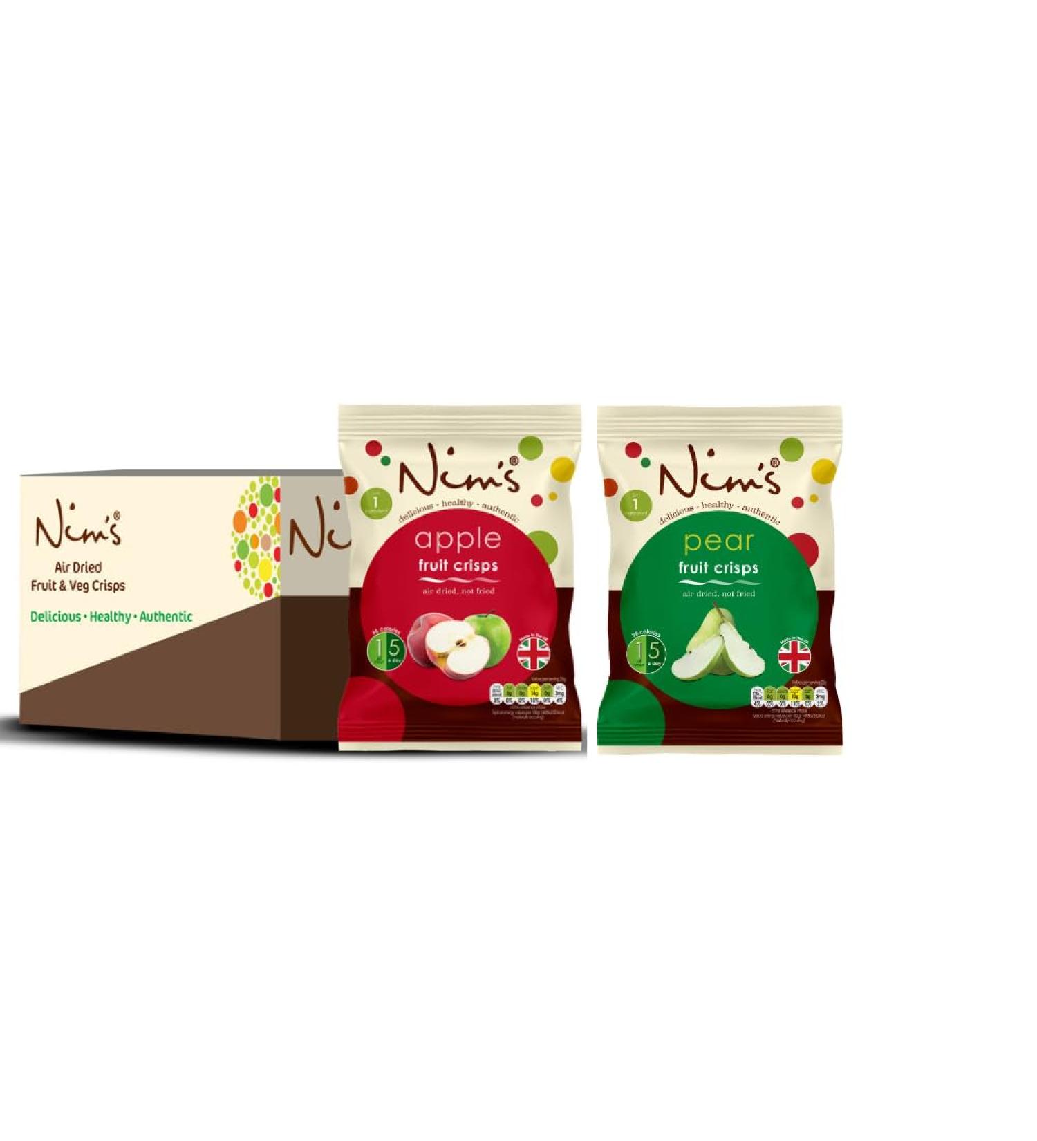 Nim's Selection Box - Apple And Pear Air Dried Crisps - 6 Packs Each - Crisps multipack box Of 12 - Buy Online on GoSupps.com