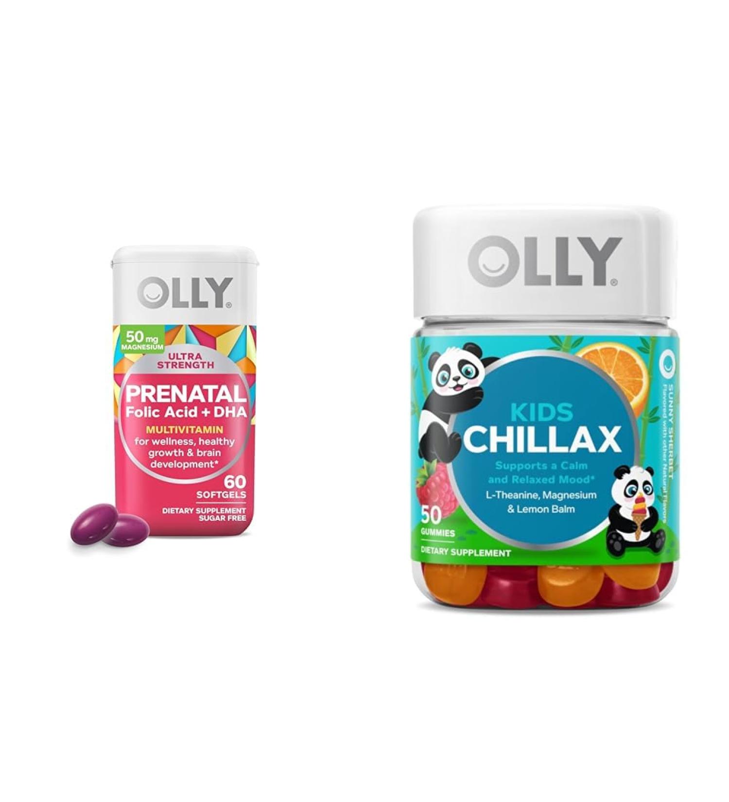 OLLY Prenatal Multivitamin Softgels and Kids Calming Gummies Bundle (60+50 Count) - Buy Online on GoSupps.com