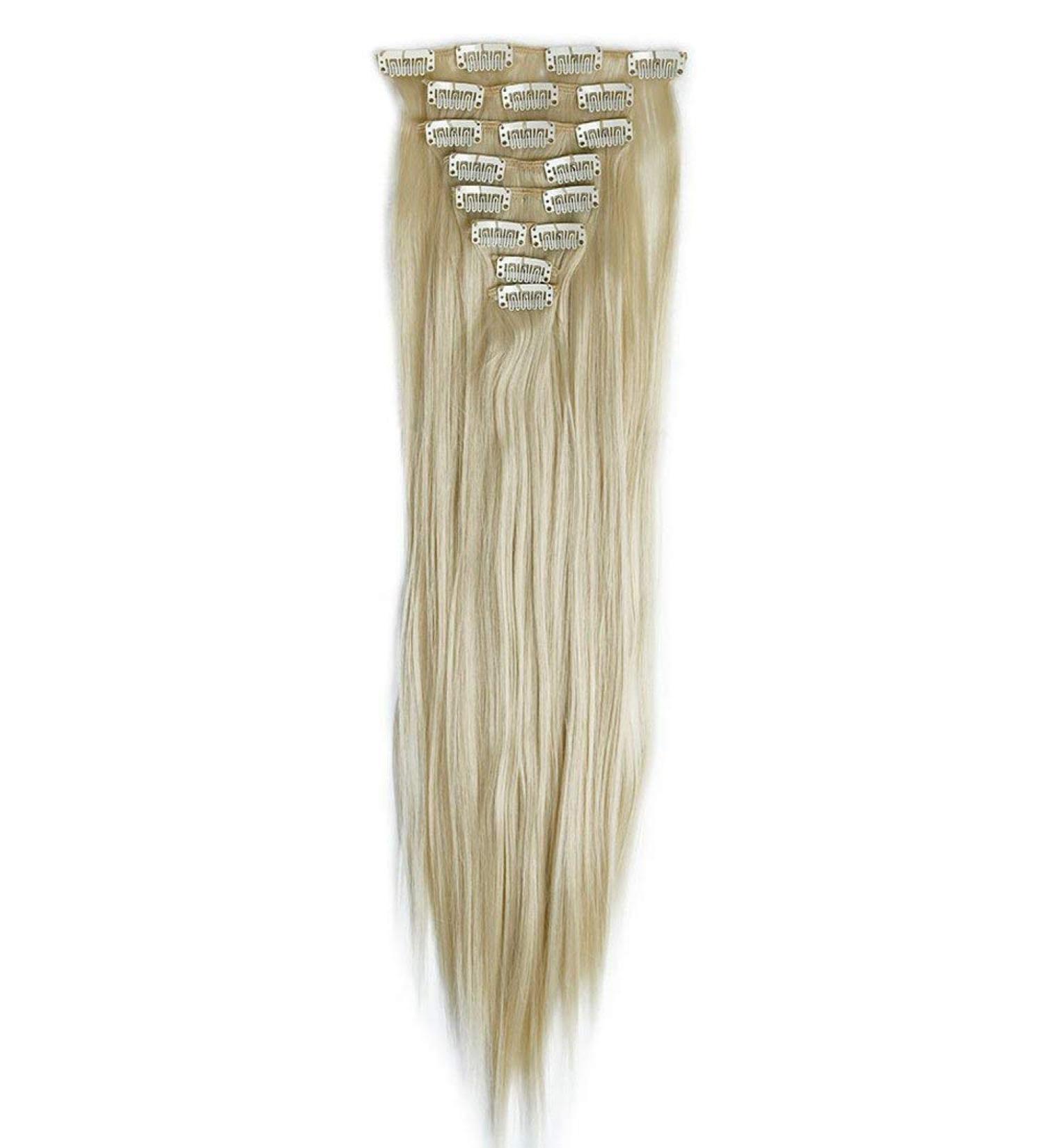 S-noilite 23 Inch Bleach Blonde Clip In Hair Extensions - 8pcs Full Head Set | Sexy Lady Fashion Choice in 60 Colours - Buy Online on GoSupps.com