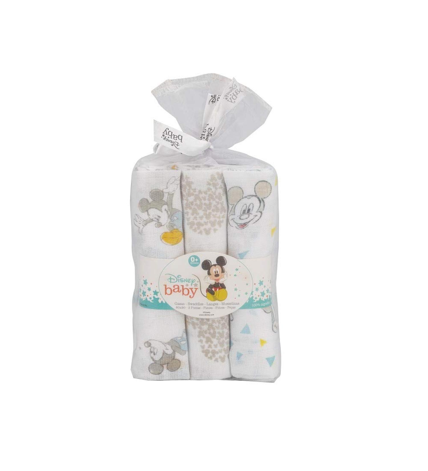 Interbaby MK018 Pack of 3 Disney Mickey Mouse Gauze Cotton - Soft & Gentle 100g Baby Essentials - Buy Online on GoSupps.com