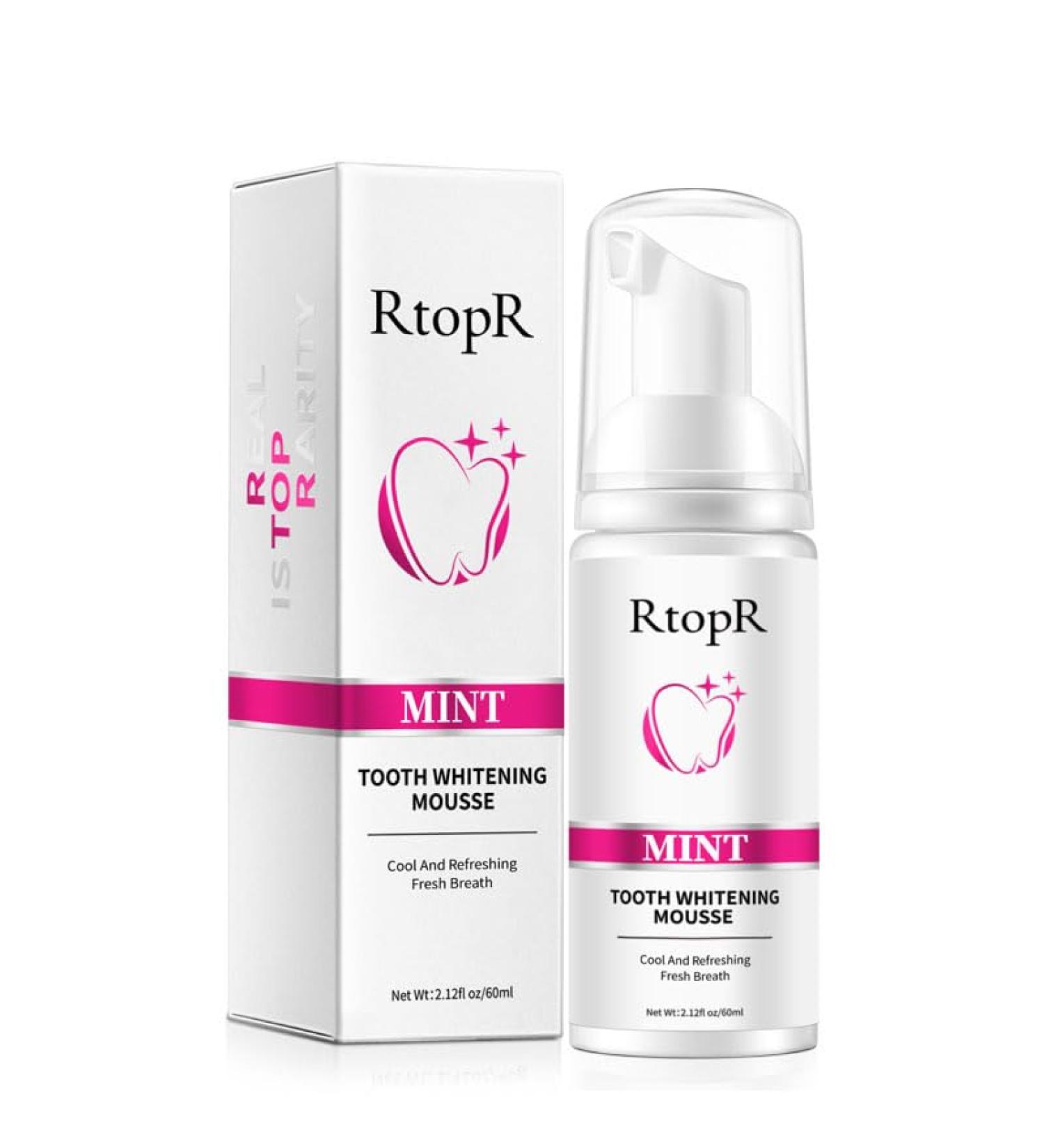 RtopR Mint Teeth Mousse - Ultra-Fine Travel Foam Toothpaste for Deep Cleaning Stain Removal & Refreshing Oral Care - Buy Online on GoSupps.com