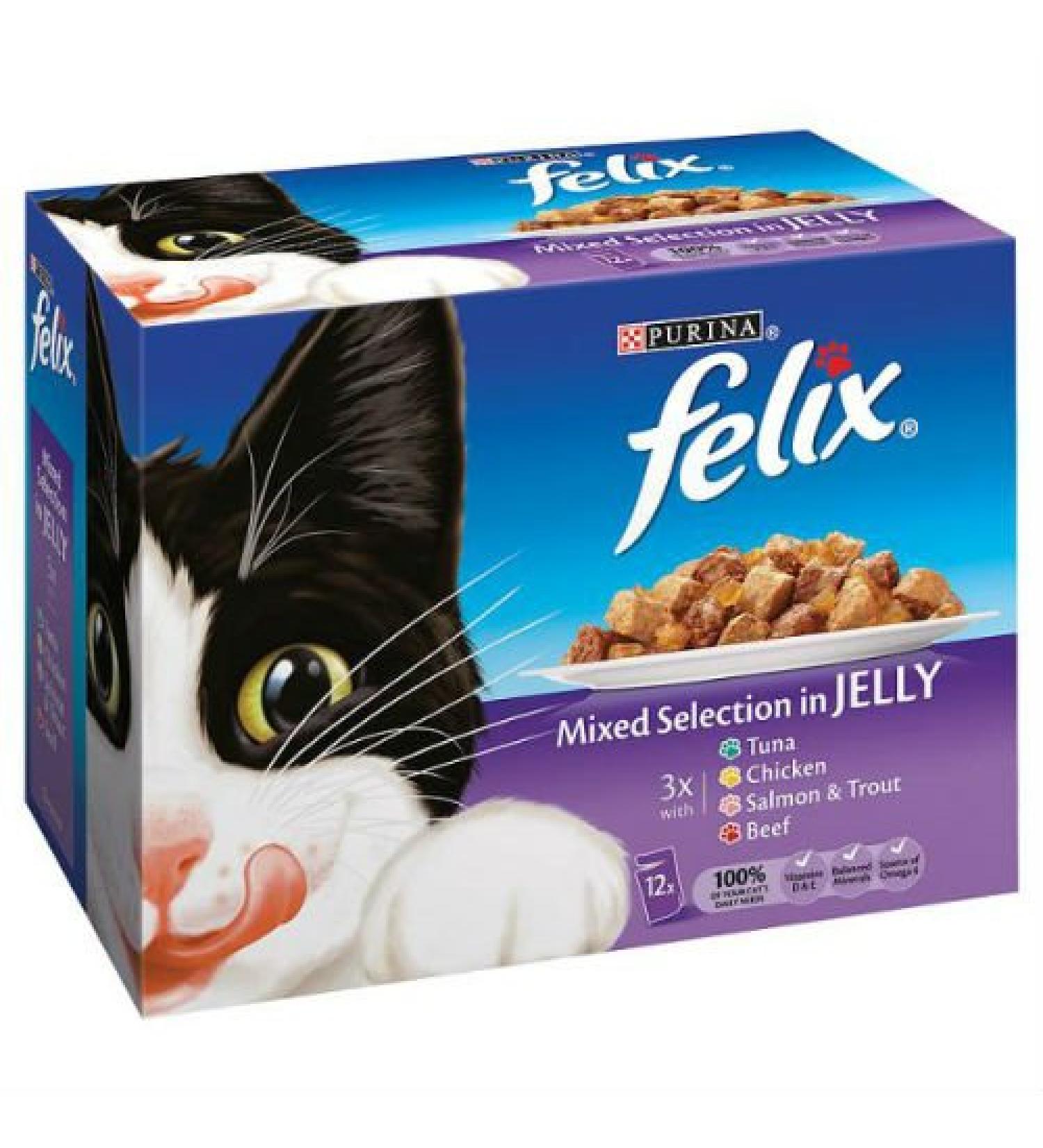 Felix Mixed Selection in Jelly 4 x 12 x 100g Pouches
