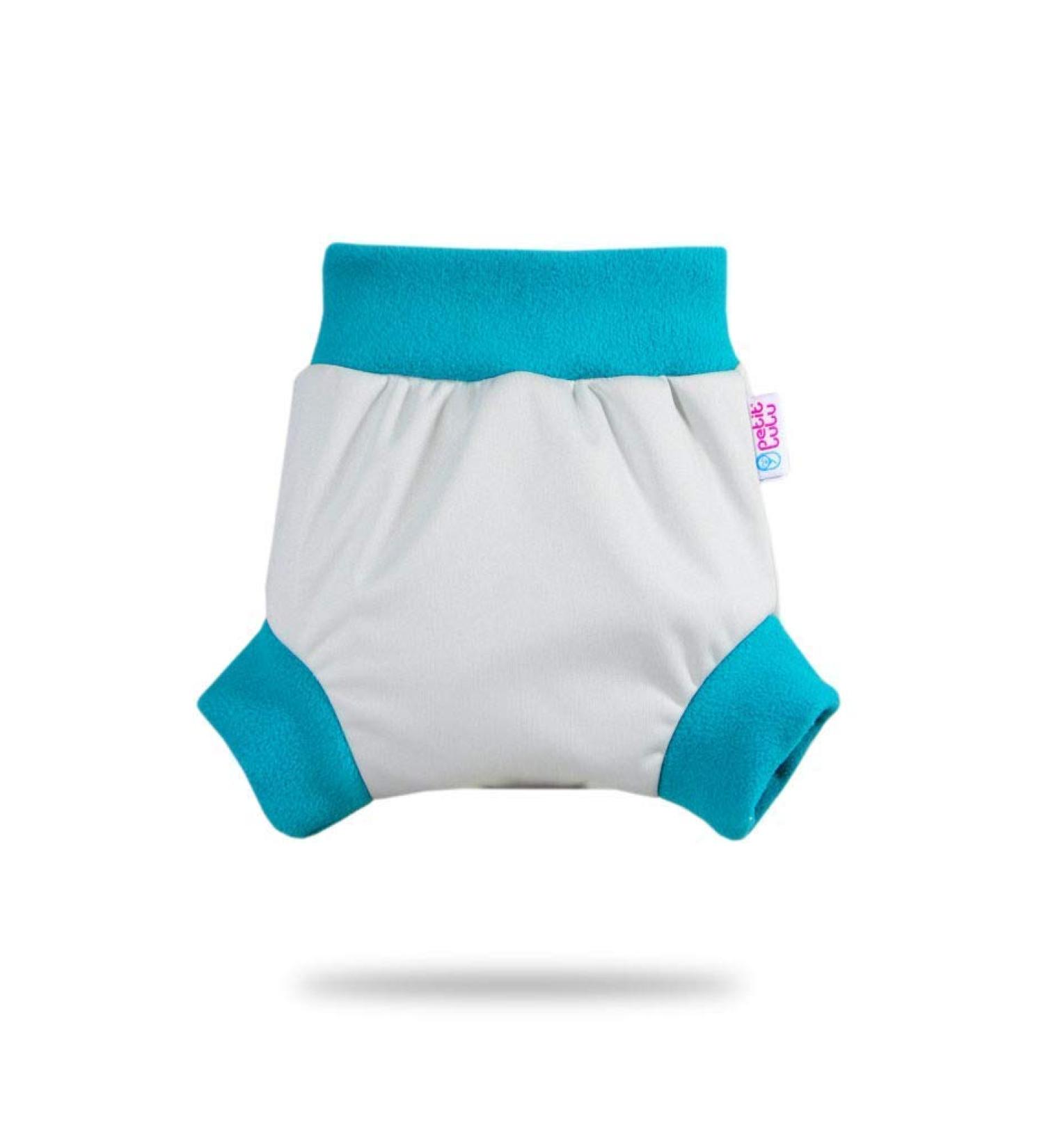 Petit Lulu Size L Pull Up Cloth Nappy Cover | Reusable Washable Diaper Wrap | Grey (Turquoise) | Made in Europe - Buy Online on GoSupps.com