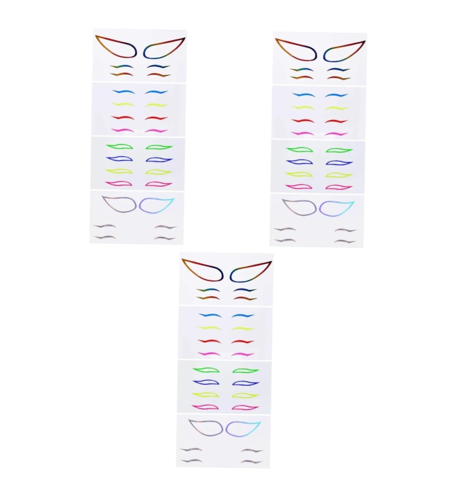 FRCOLOR 12 Sets Waterproof Eyeliner Sticker Paper Eye Makeup Sticker Beauty Eyeliner Makeup Tool 1 count (Pack of 1) Colorfulx3pcs - Buy Online on GoSupps.com