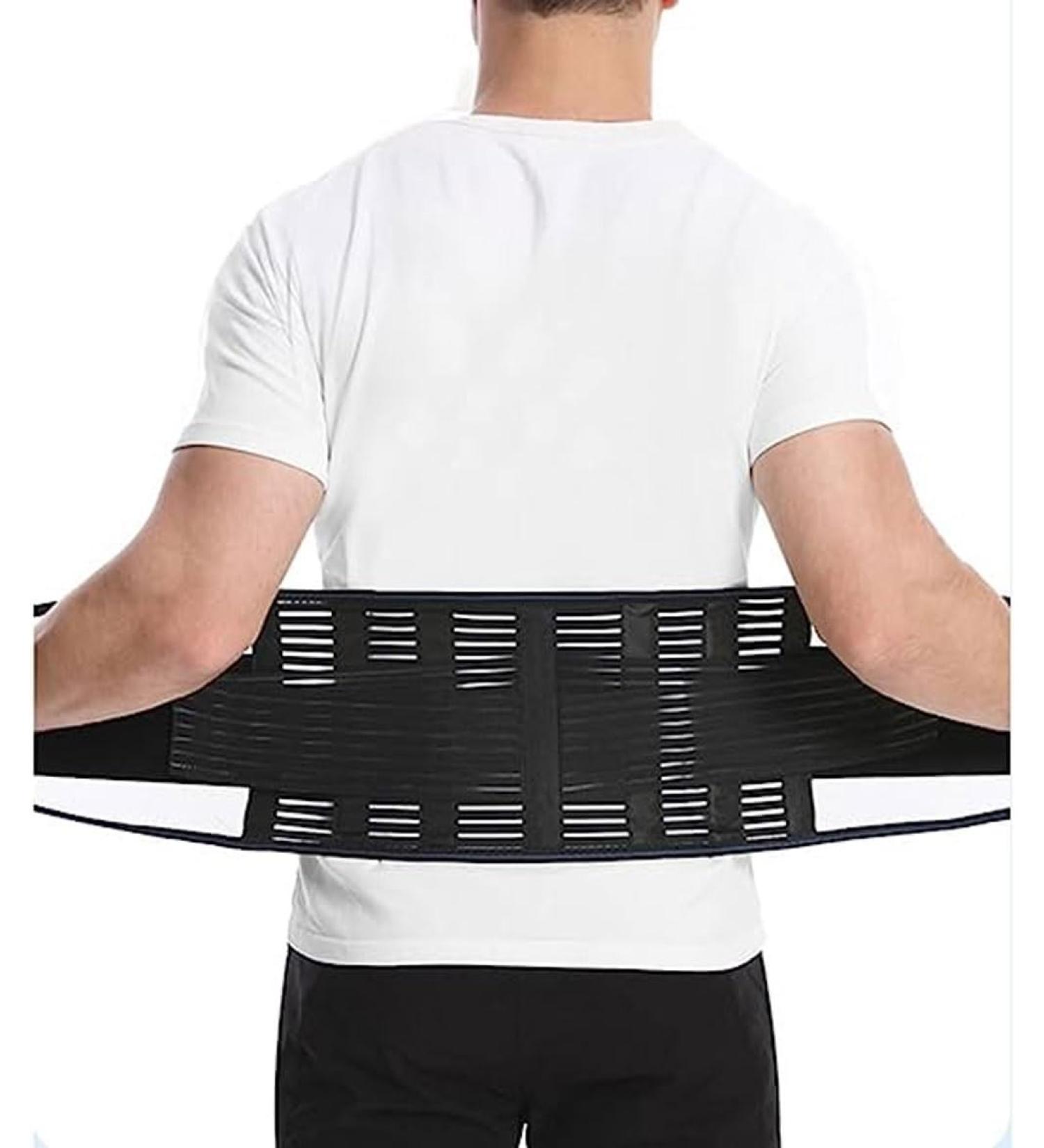 Breathable Network Back Belts | Comfortable Lumbar Support for Sciatica Herniated Disc Scoliosis | Pain Relief for Men & Women | XXL Black - Buy Online on GoSupps.com