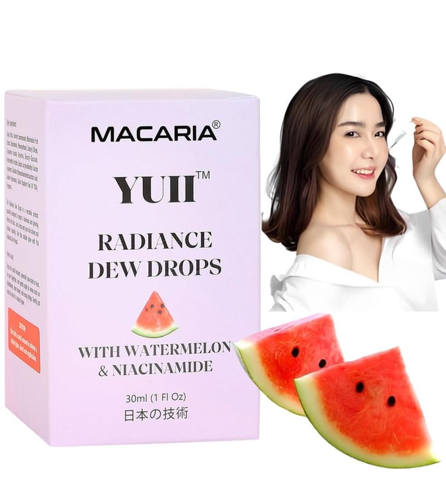  MACARIA YUII Dew Drops Glow Toner Brightens and Nourishes Skin - Facial Toner and Serum Formula with Watermelon (Japanese Recipe) - Buy Online on GoSupps.com