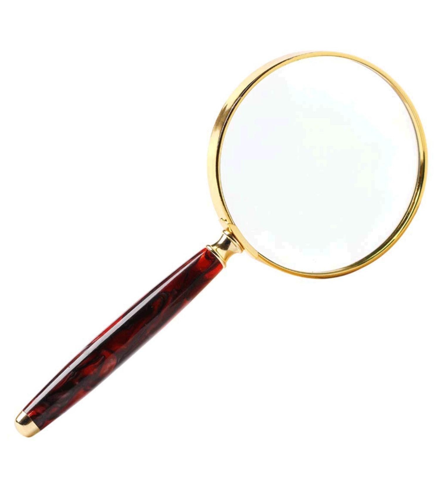 Magnifier Hand-held Magnifier Glass -Clear Optical Lens High-Powered Child Observation Magnifying Lens Old Man Reading Appreciation Student with Magnifying - Buy Online on GoSupps.com