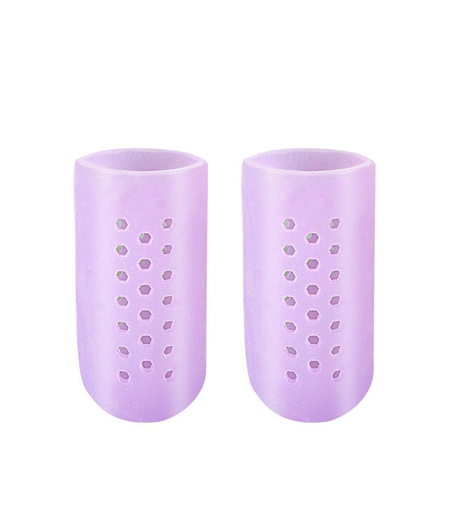 Gel Toe Caps - Breathable Toe Protectors for Blisters, Corns, Hammer Toes - Toe Sleeves for Friction Pains & Callous Remover - Purple XS - Buy Online on GoSupps.com