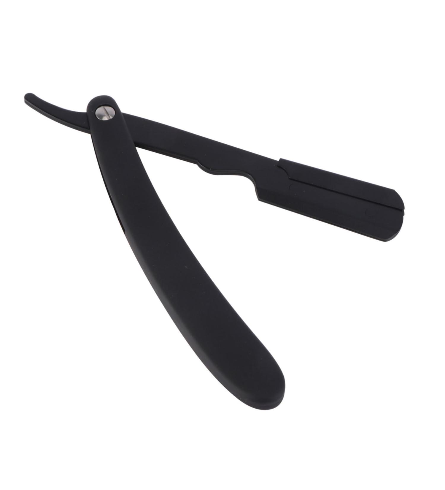 Frcolor Engraved Manual Razor Holder - Foldable Shaver & Eyebrow Razor Stand - Black 14.5x2.5cm | Premium Man Tool Handle - Buy Online on GoSupps.com