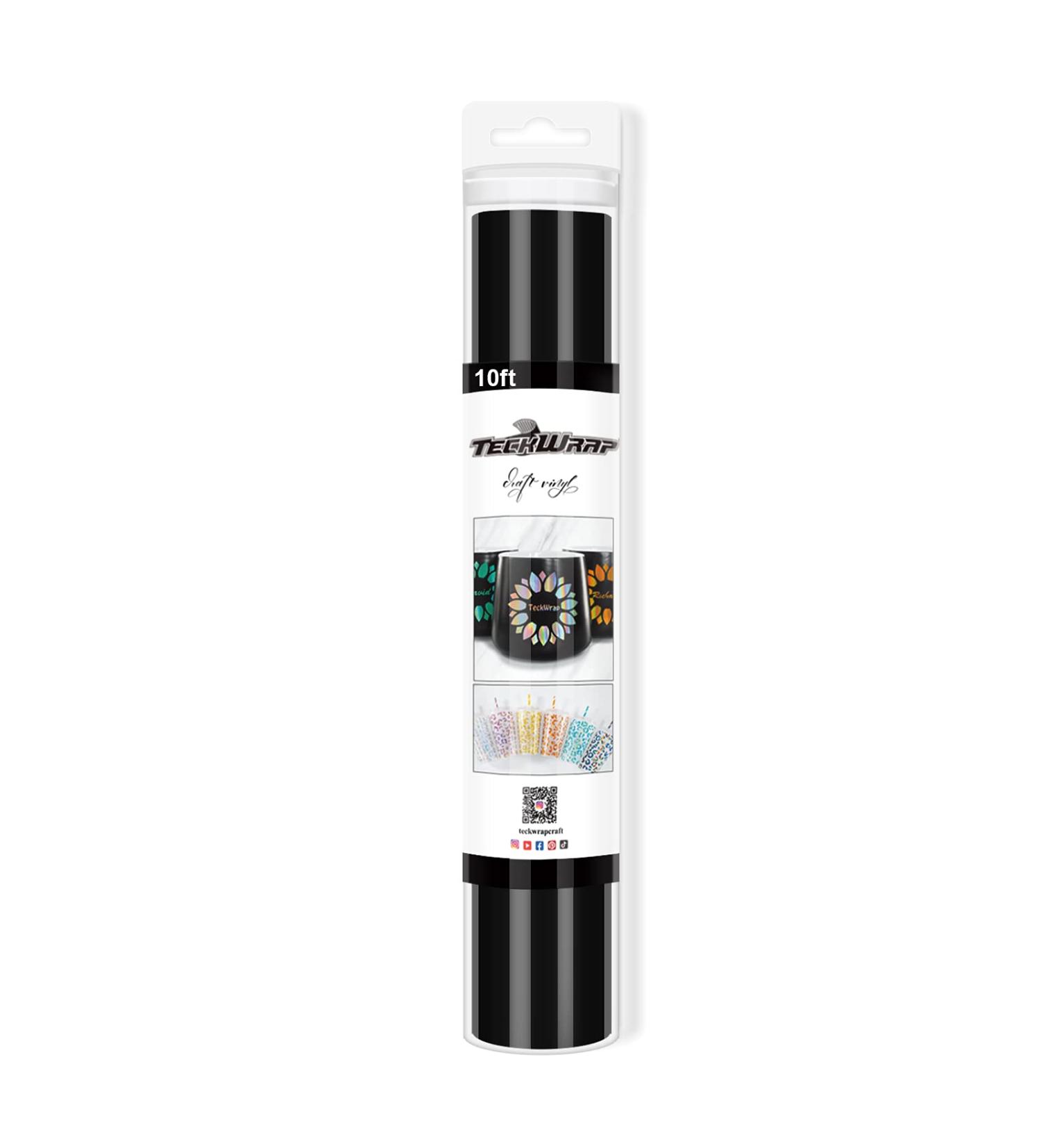 TECKWRAP 001 Vinyl Glossy Permanent Adhesive Craft Decal 12x10ft - Glossy Ink Black - Buy Online on GoSupps.com