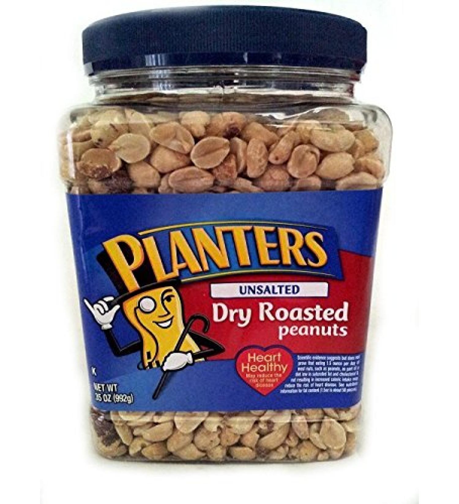 Planters Unsalted Dry Roasted Peanuts, 35 Ounce