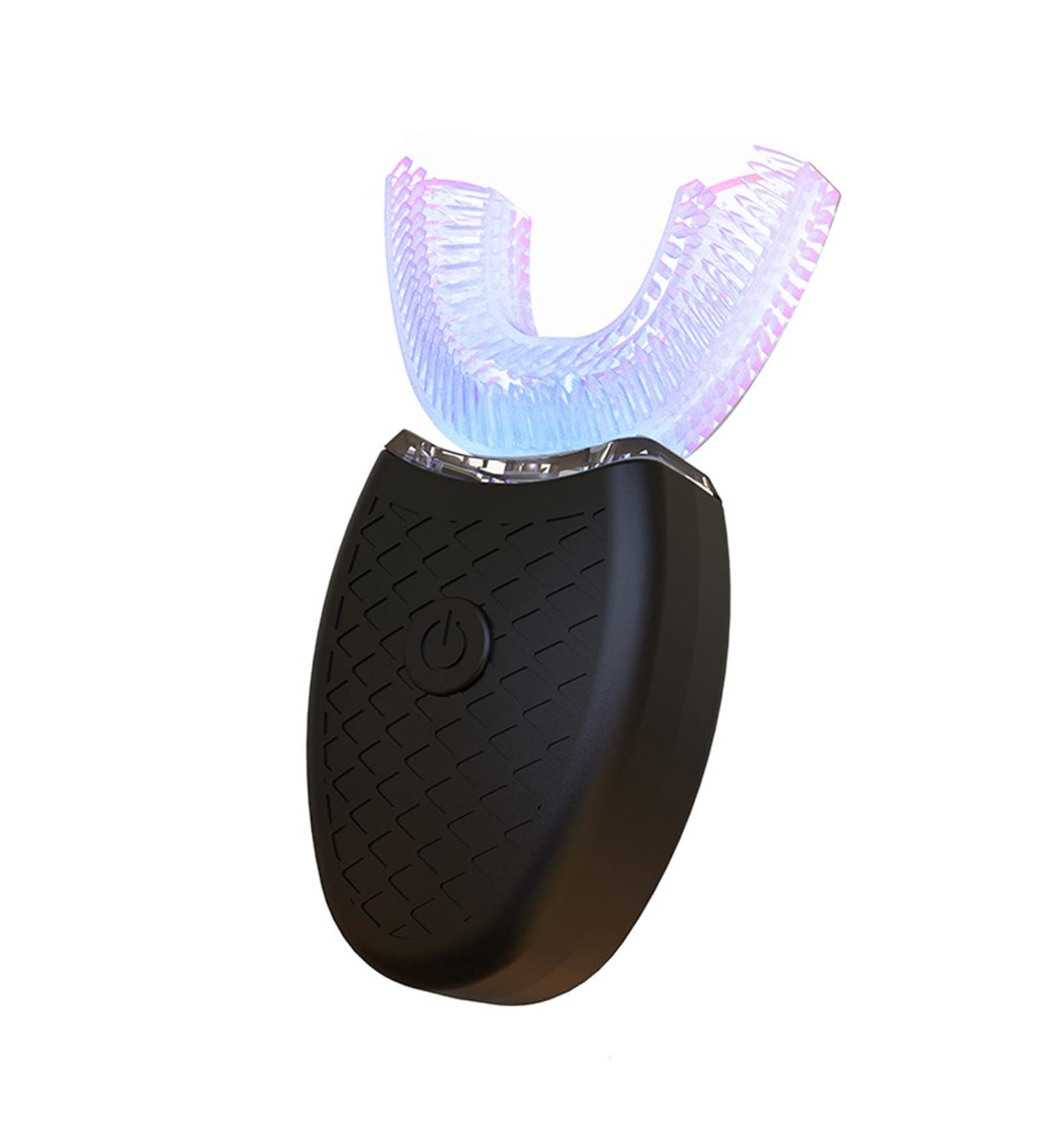 Clenp U-Shaped Electric Toothbrush - 360 Ultrasound Silicone with Blue Light for Home Use - Black (1 Pack) - Buy Online on GoSupps.com