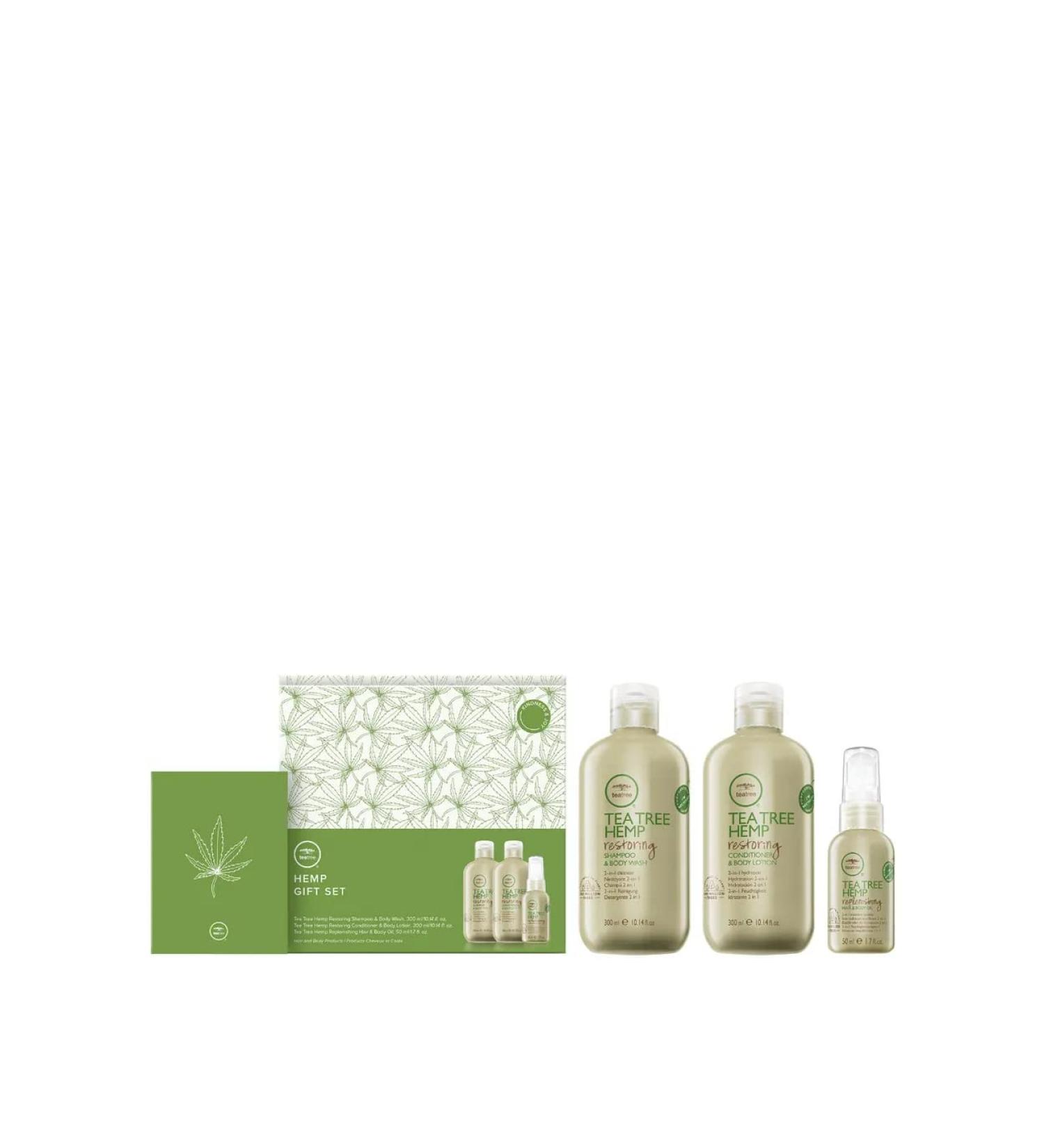 Tea Tree Hemp Holiday Gift Set Multitasking Products For All Hair + Skin Types