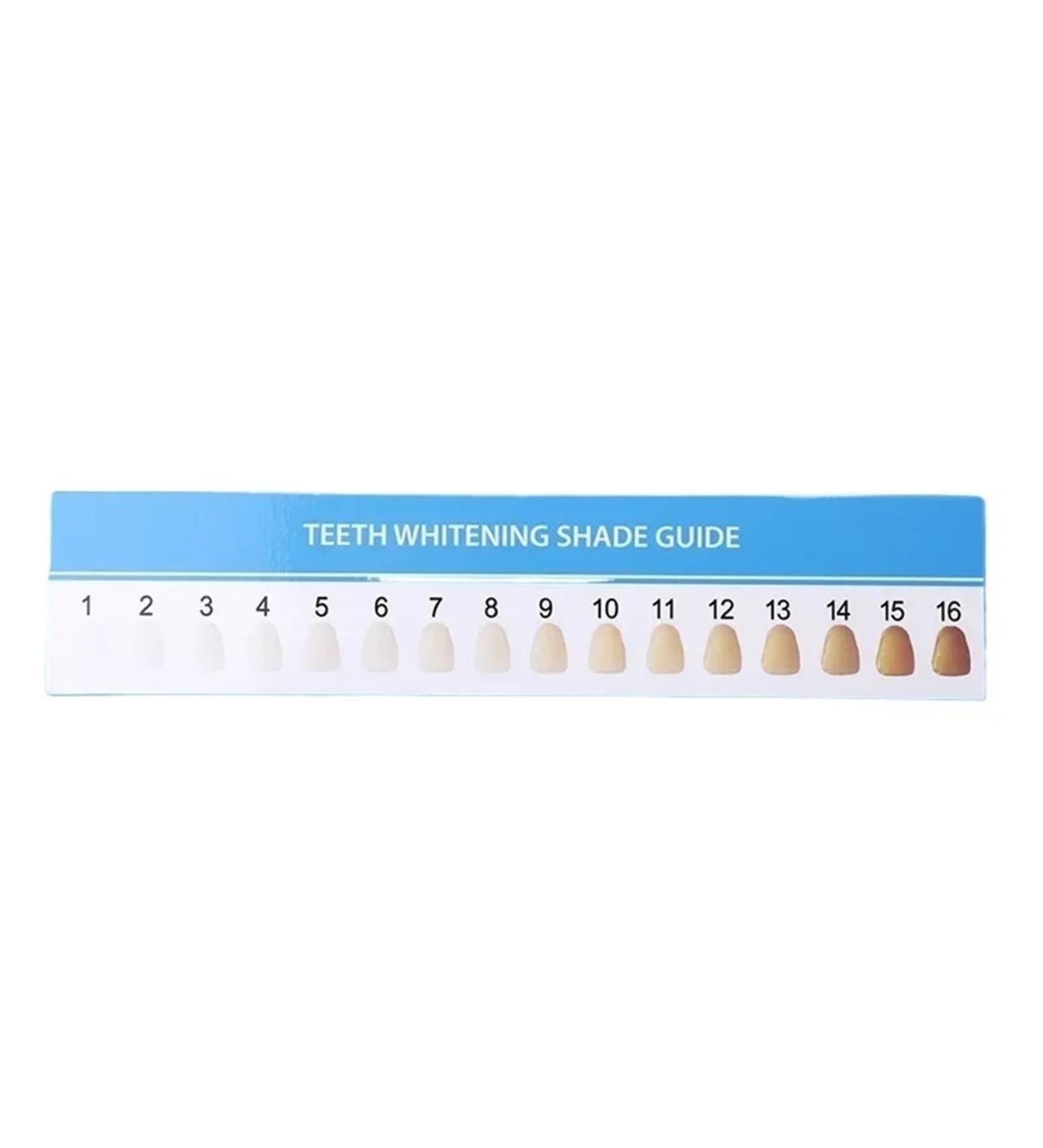 Dental Color Chart Shade Supplies for Teeth Whitening 16 Colors 5pcs Cold Light Comparison Card Contrast