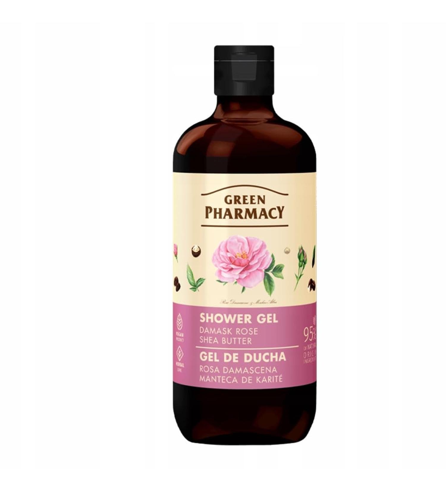 GREEN PHARMACY Geern Pharmacy Damascus Rose & Shea Butter Body Wash 500ml Revitalizes & Cares Skin