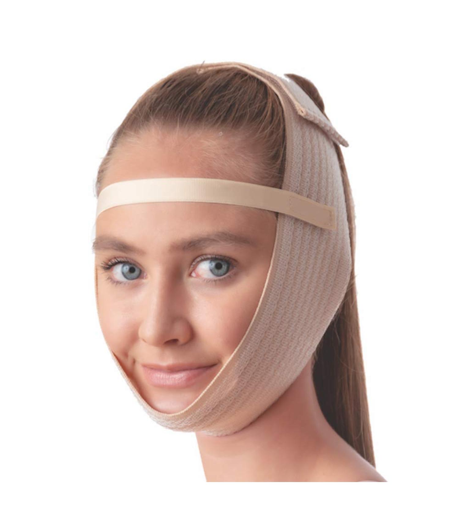 Post Surgical Chin Strap Bandage for Women | Neck & Chin Compression Wrap for Face Slimming & Jowl Tightening (Beige) - Shop Now - Buy Online on GoSupps.com