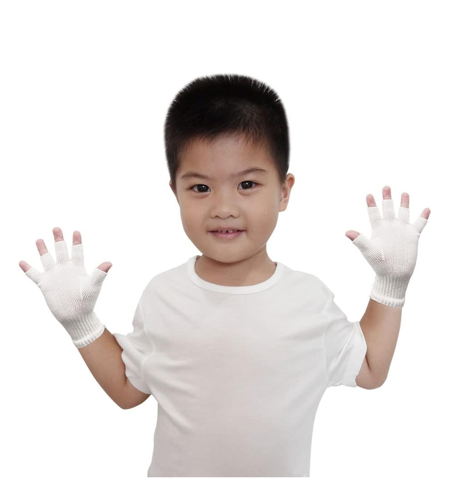 Edenswear Zinc-Infused Fingerless Gloves for Children with Eczema - Medium Size for Effective Wet Wrap Therapy - Buy Online on GoSupps.com
