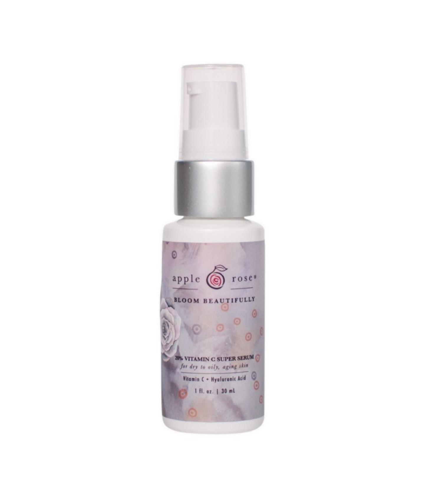Organic Vitamin C & Hyaluronic Acid Serum - Hydrating Face Serum for All Skin Types - 20% Bloom - 1 Fl Ounce - Natural Ingredients for Sensitive Skin - Buy Online on GoSupps.com